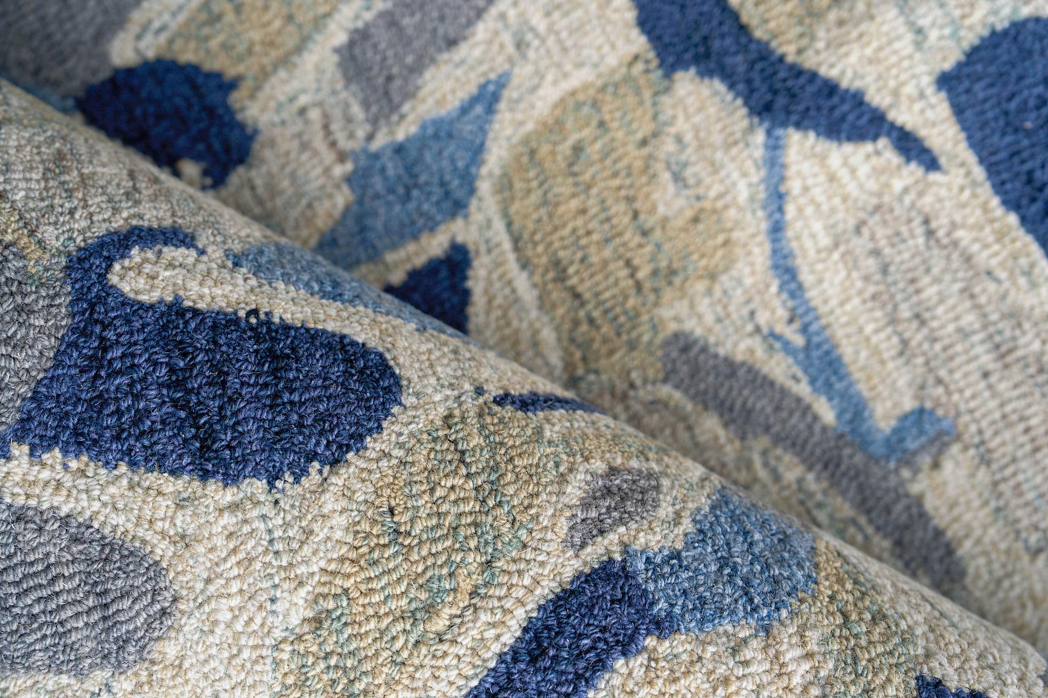 Exquisite Rugs Botanica 6810 Navy/Ivory/Multi New Zealand Wool Hand-Tufted 8' X 5' Area Rug - Image 5