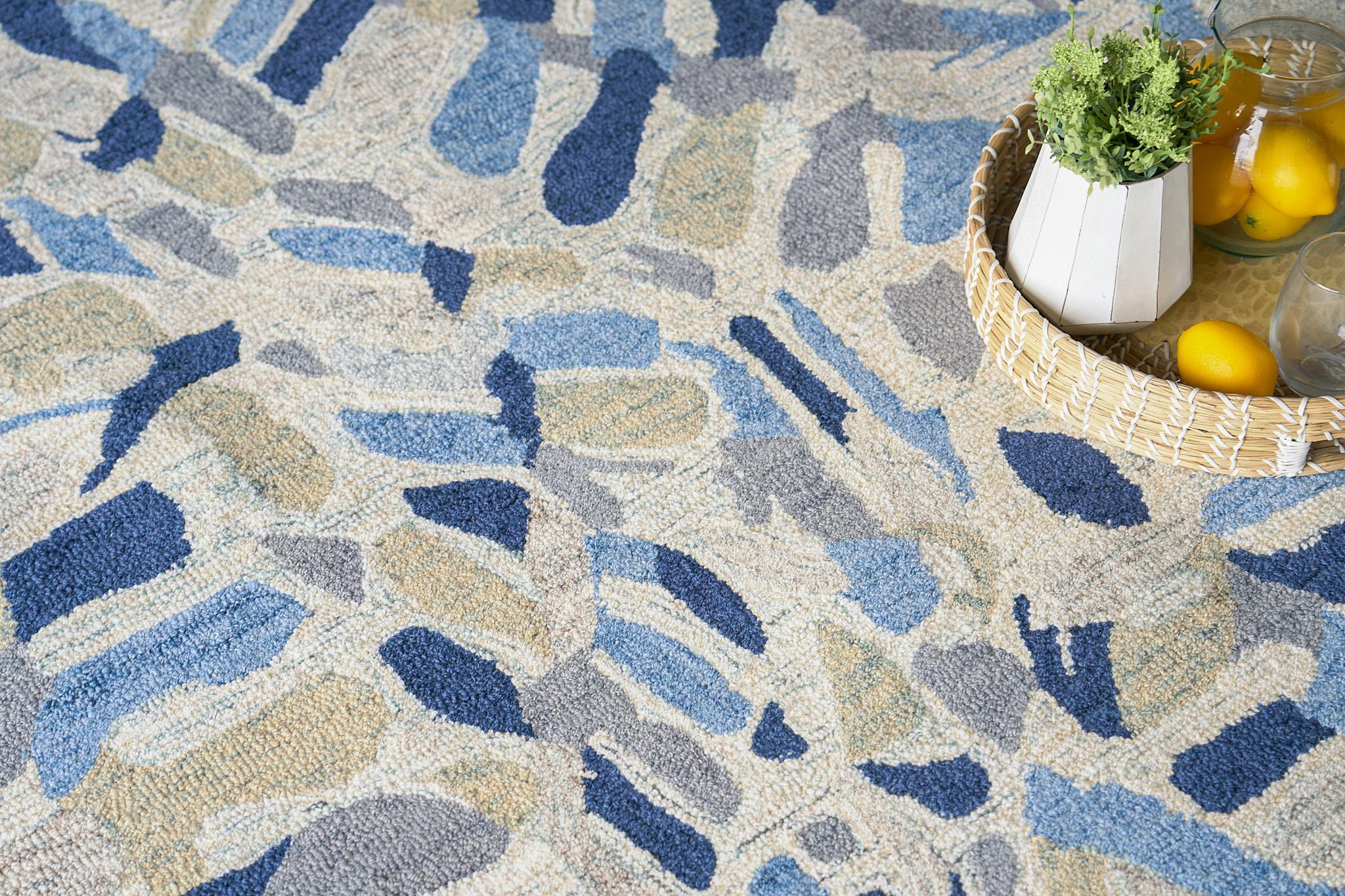Exquisite Rugs Botanica 6810 Navy/Ivory/Multi New Zealand Wool Hand-Tufted 8' X 5' Area Rug - Image 8