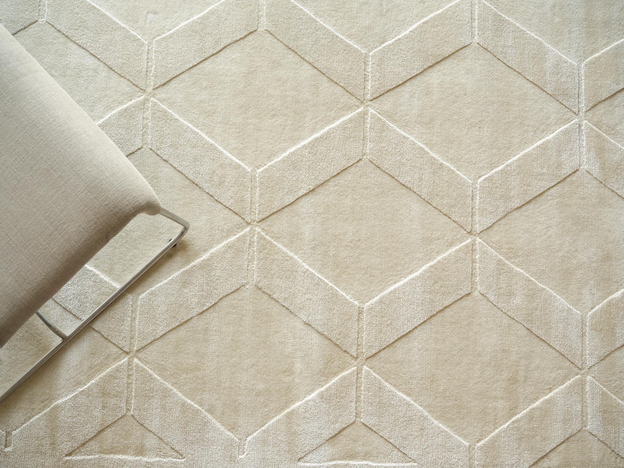 Exquisite Rugs Brunello Modern Handmade Silky Nylon In 6739 Light Beige 10' X 8' Area Rug - Image 6