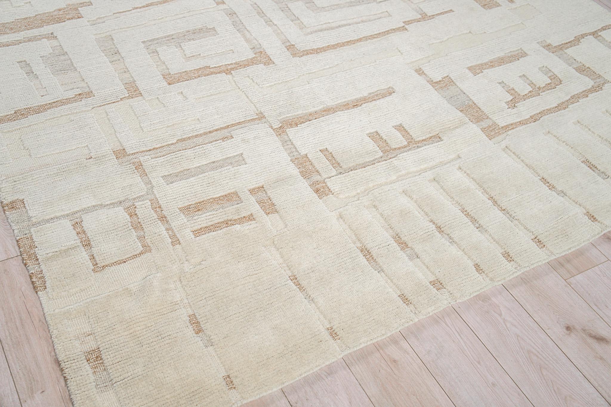 Exquisite Rugs Calexico Hand Woven New Zealand Wool 6430 Ivory/Beige 10' X 8' Area Rug - Image 3