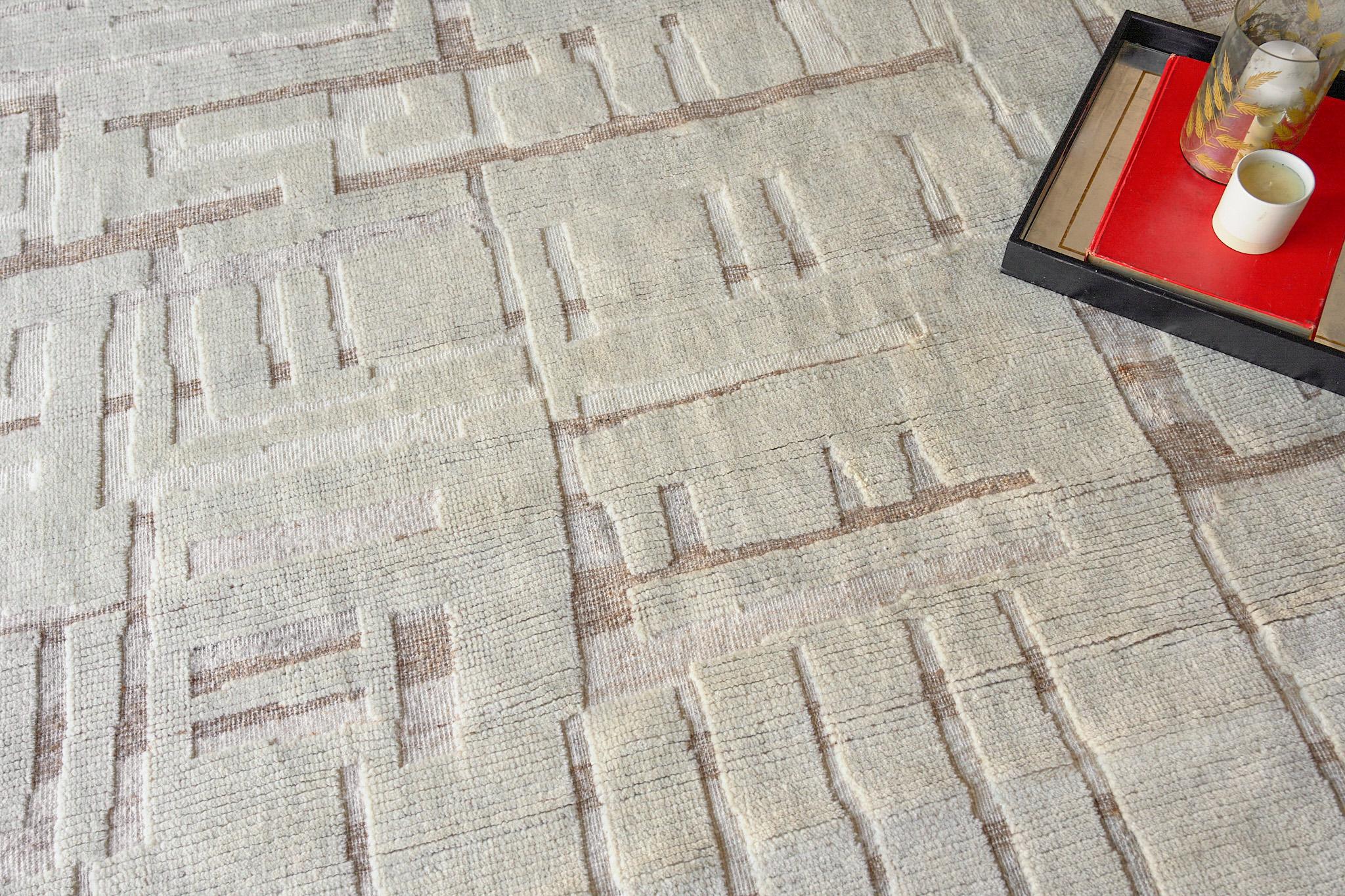 Exquisite Rugs Calexico Hand Woven New Zealand Wool 6430 Ivory/Beige 10' X 8' Area Rug - Image 6