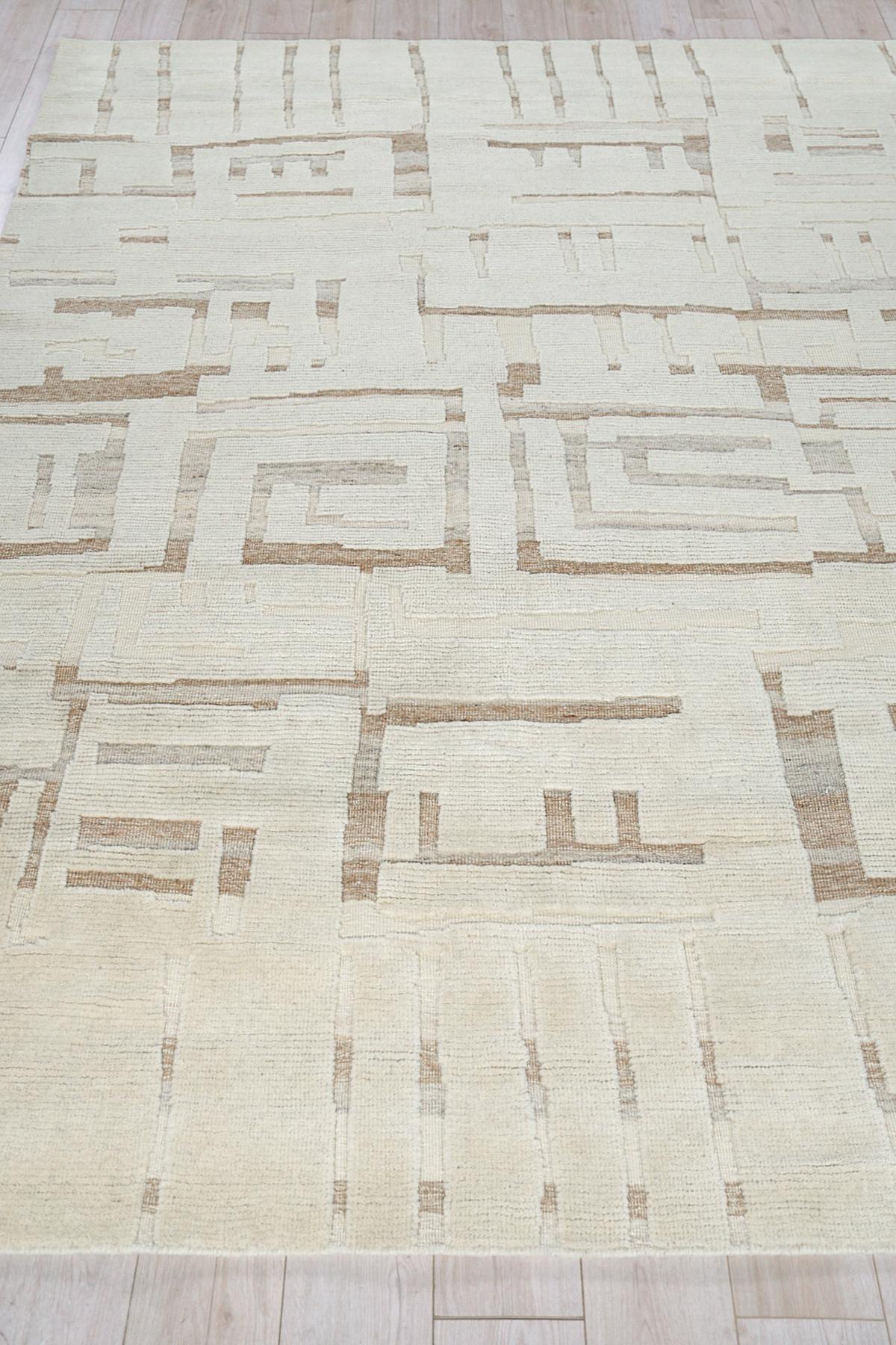 Exquisite Rugs Calexico Hand Woven New Zealand Wool 6430 Ivory/Beige 9' X 6' Area Rug - Image 4