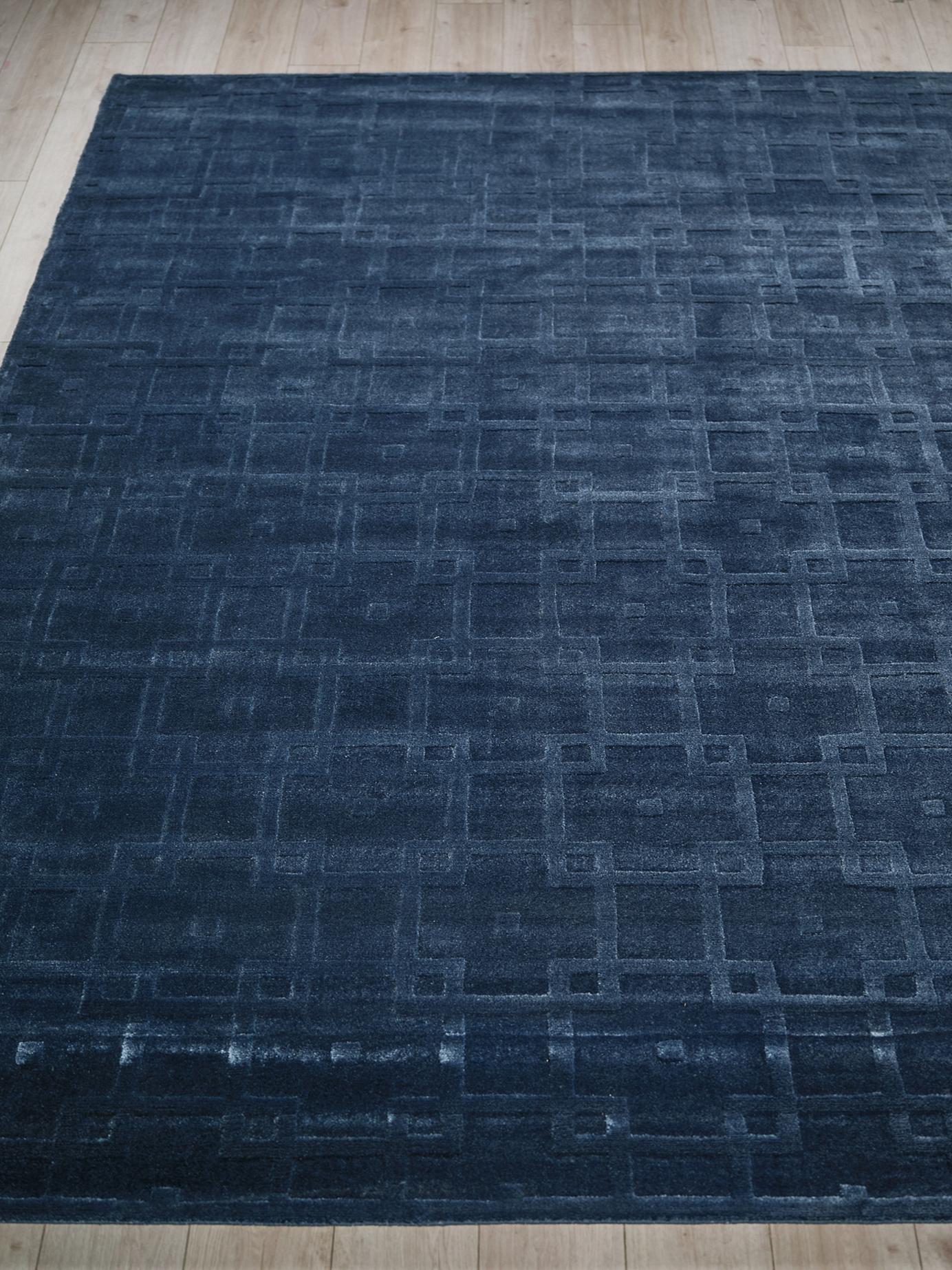 Exquisite Rugs Camora Modern Handmade Silky Nylon In 6754 Navy 20' X 15' Area Rug - Image 4