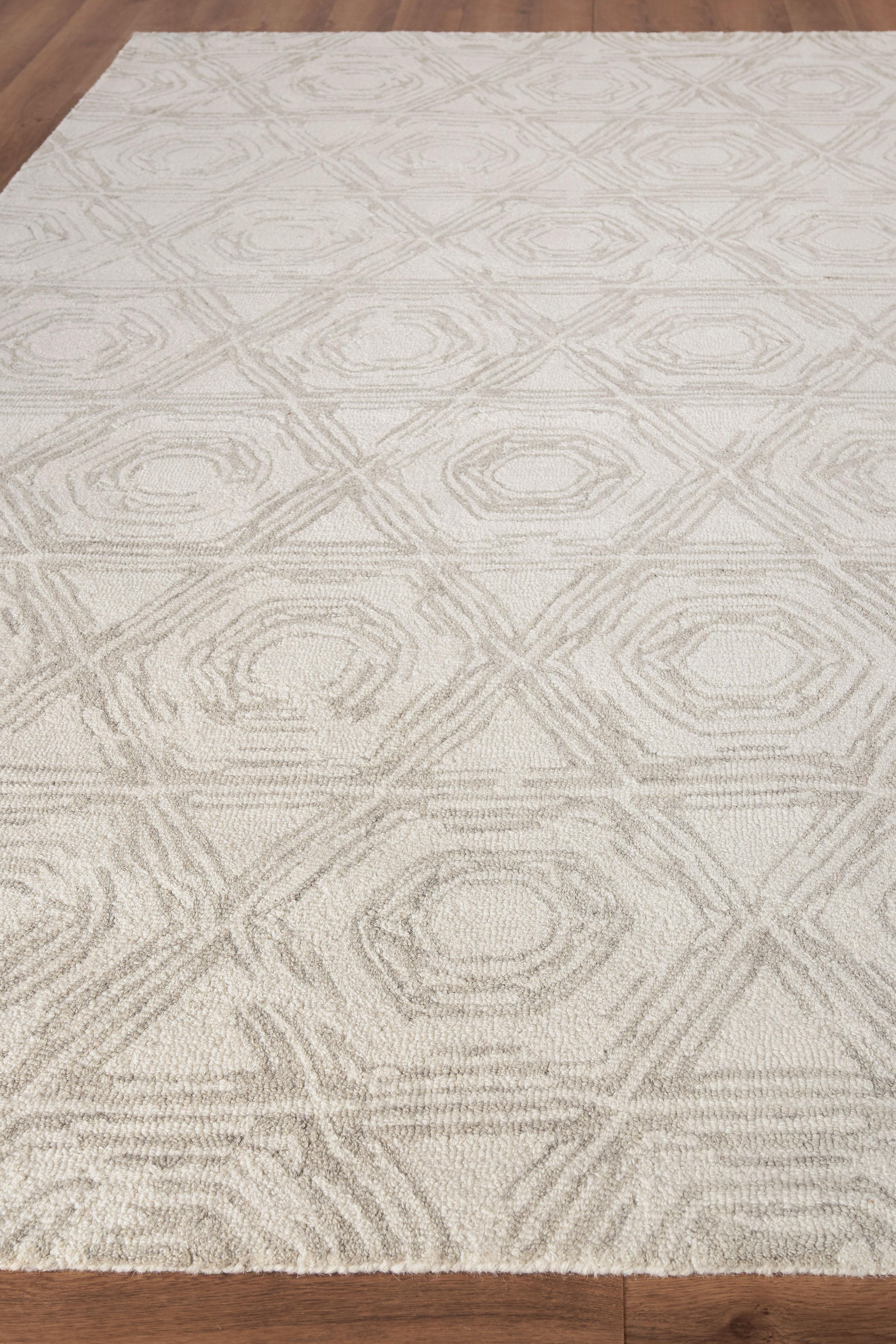Exquisite Rugs Caprice Hand-Tufted New Zealand Wool 2707 Silver/Ivory 12' X 9' Area Rug - Image 4