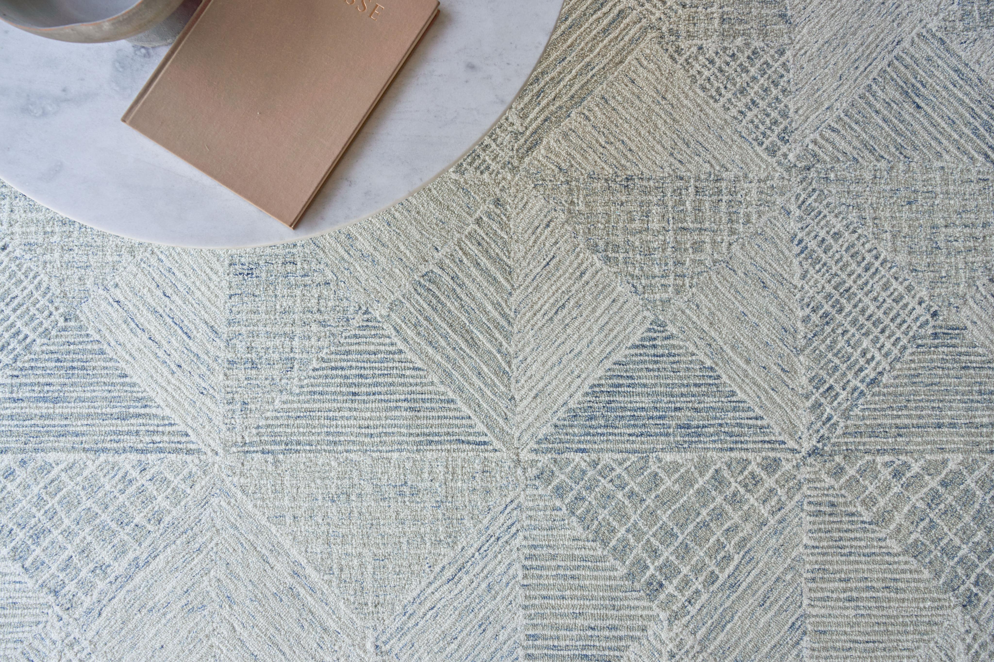 Exquisite Rugs Caprice Hand-Tufted New Zealand Wool 4761 Light Blue 12' X 9' Area Rug - Image 6