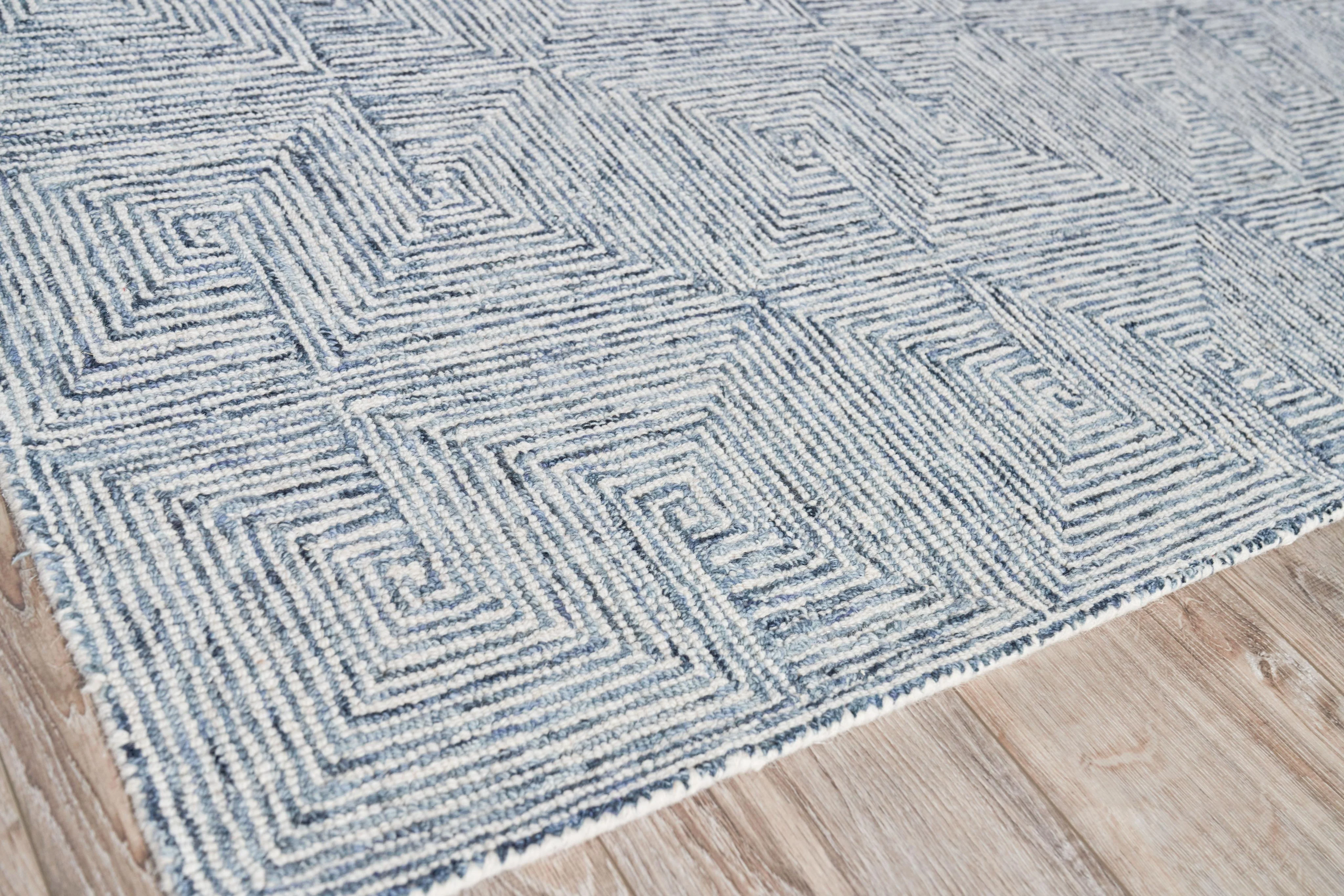 Exquisite Rugs Caprice Hand-Tufted New Zealand Wool 4774 Blue/Ivory 18' X 14' Area Rug - Image 3