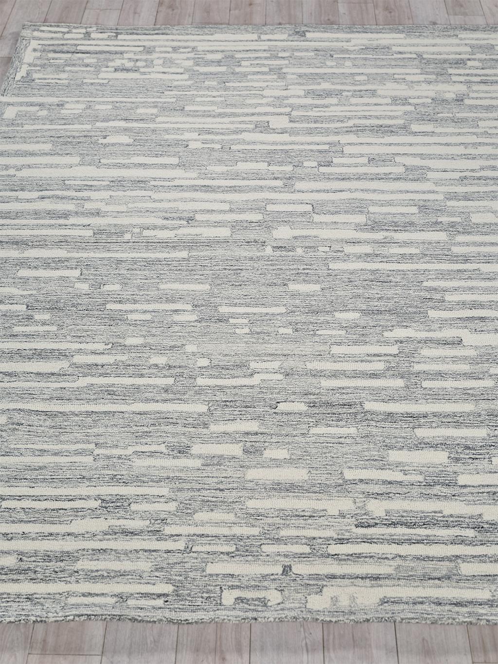 Exquisite Rugs Carmel Handmade Hand-Tufted New Zealand Wool On Canvas 6877 Natural Gray/Ivory 9' X 6' Area Rug - Image 4