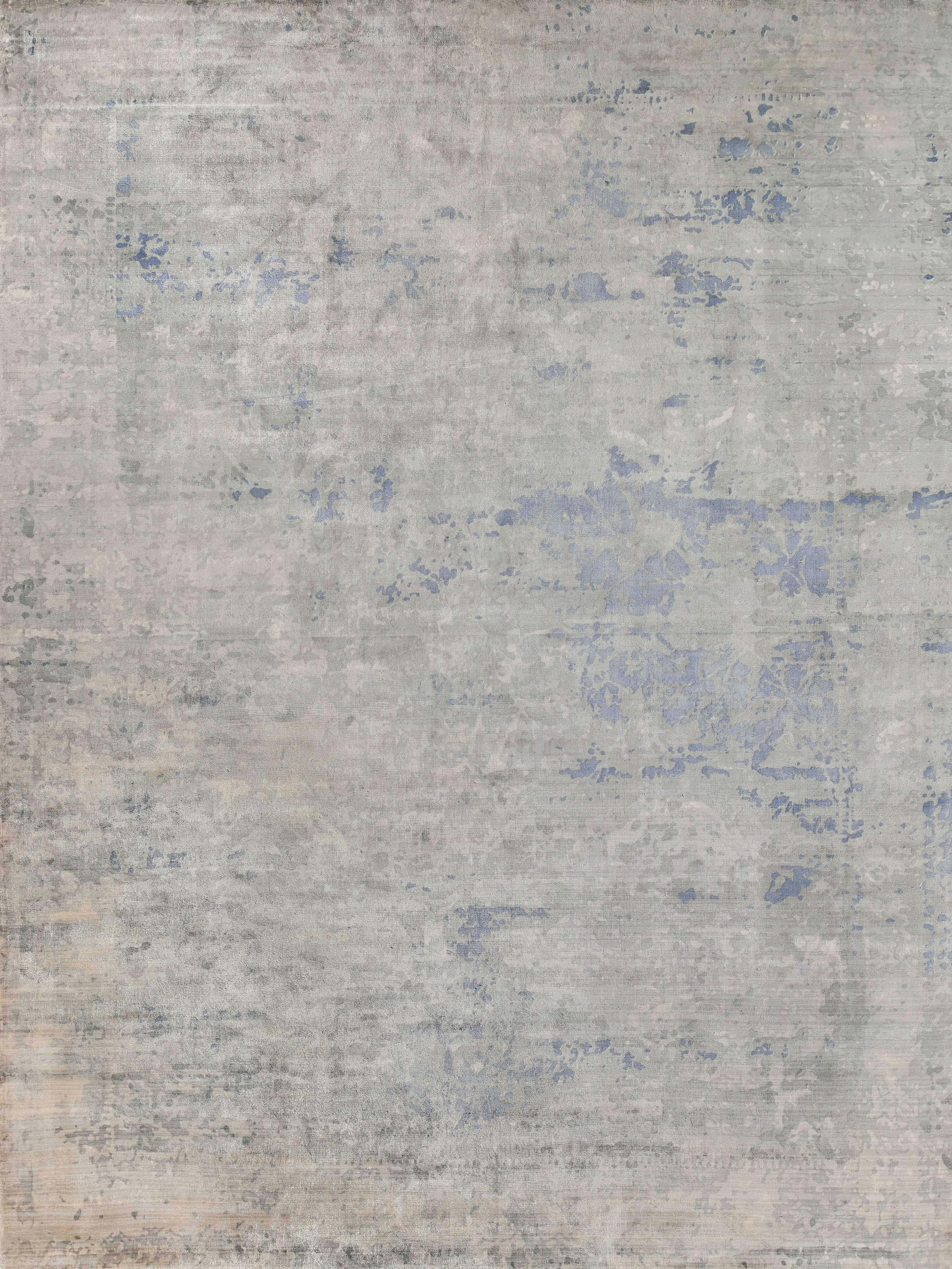 Exquisite Rugs Cassina Hand-Loomed Bamboo Silk 3932 Sky Blue 9' X 6' Area Rug