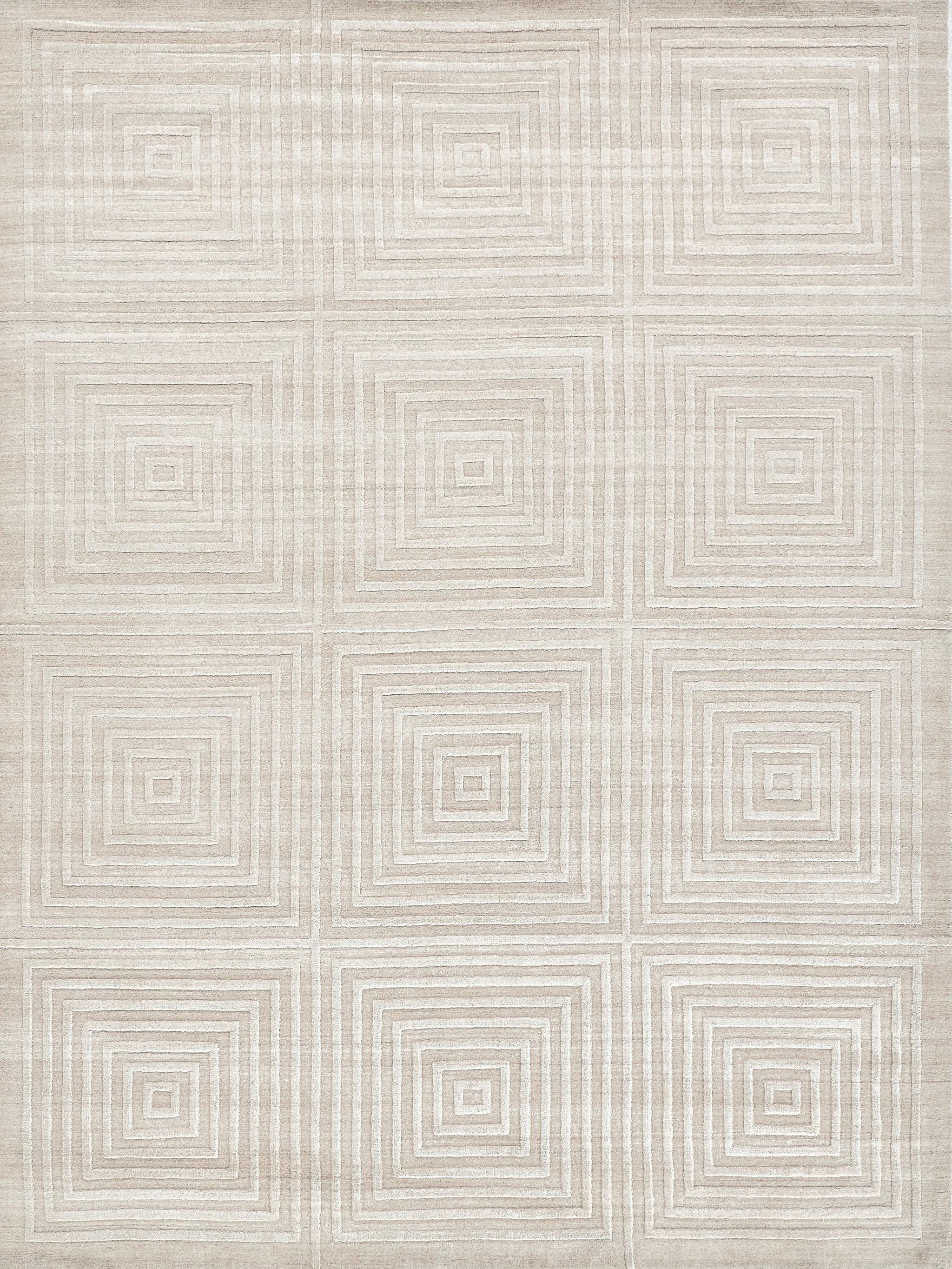 Exquisite Rugs Castelli Hand-Loomed Bamboo Silk/Wool 3973 Light Beige 9' X 6' Area Rug - Image 7