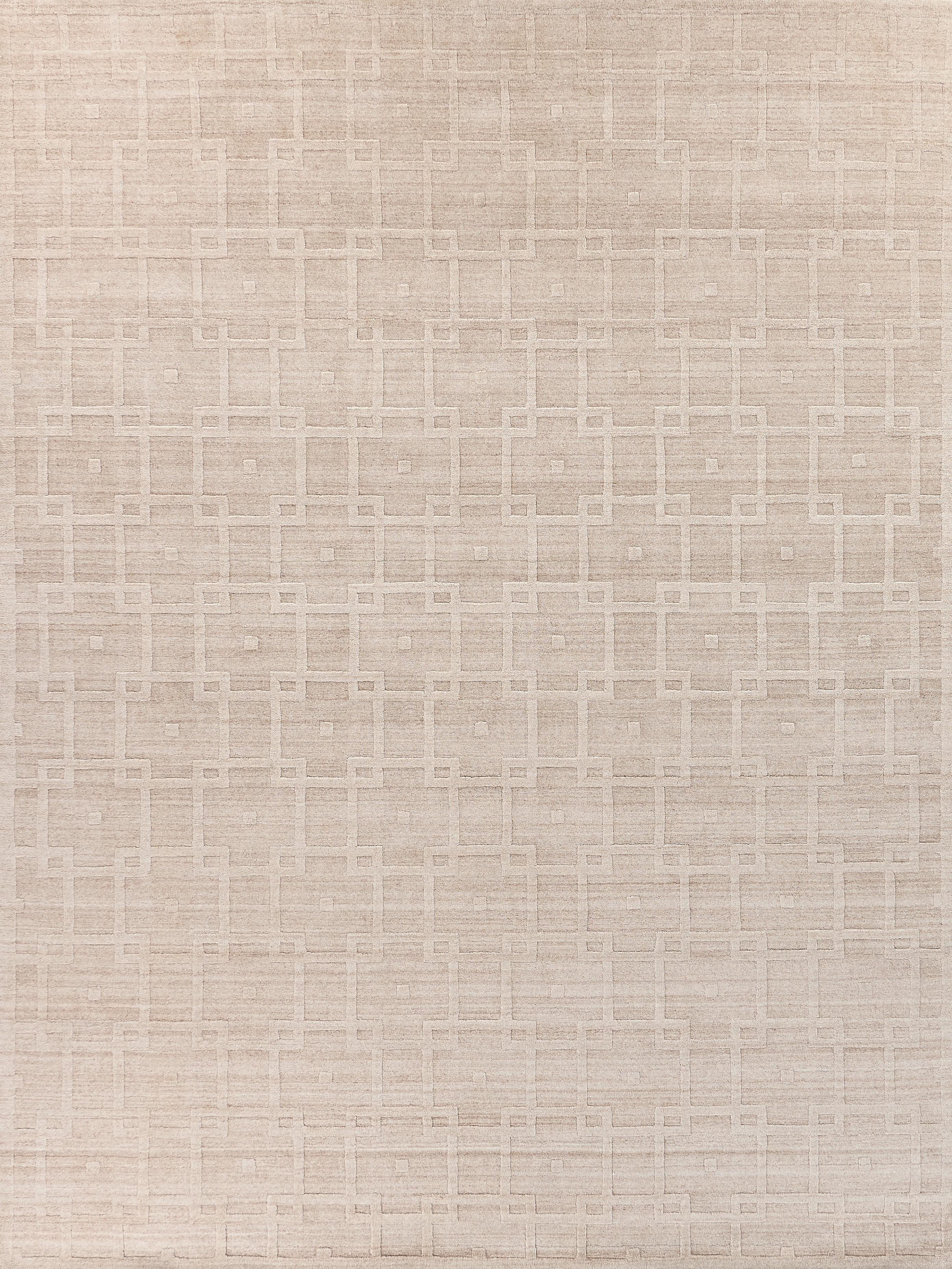 Exquisite Rugs Castelli Hand-Loomed Bamboo Silk/Wool 4355 Light Beige 12' X 9' Area Rug