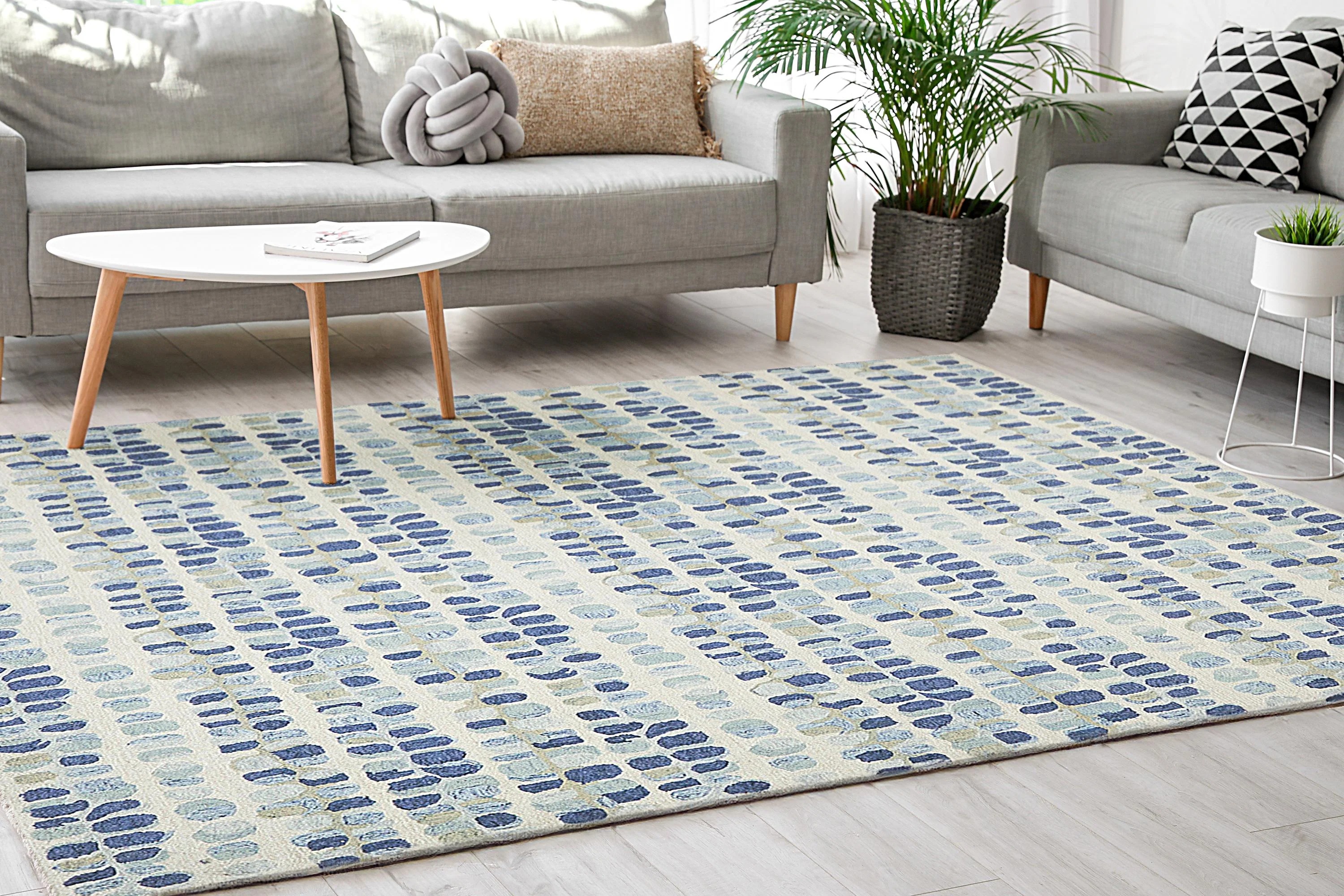Exquisite Rugs Colorplay Hand-Tufted New Zealand Wool 6506 Navy/Beige 12' X 9' Area Rug - Image 2