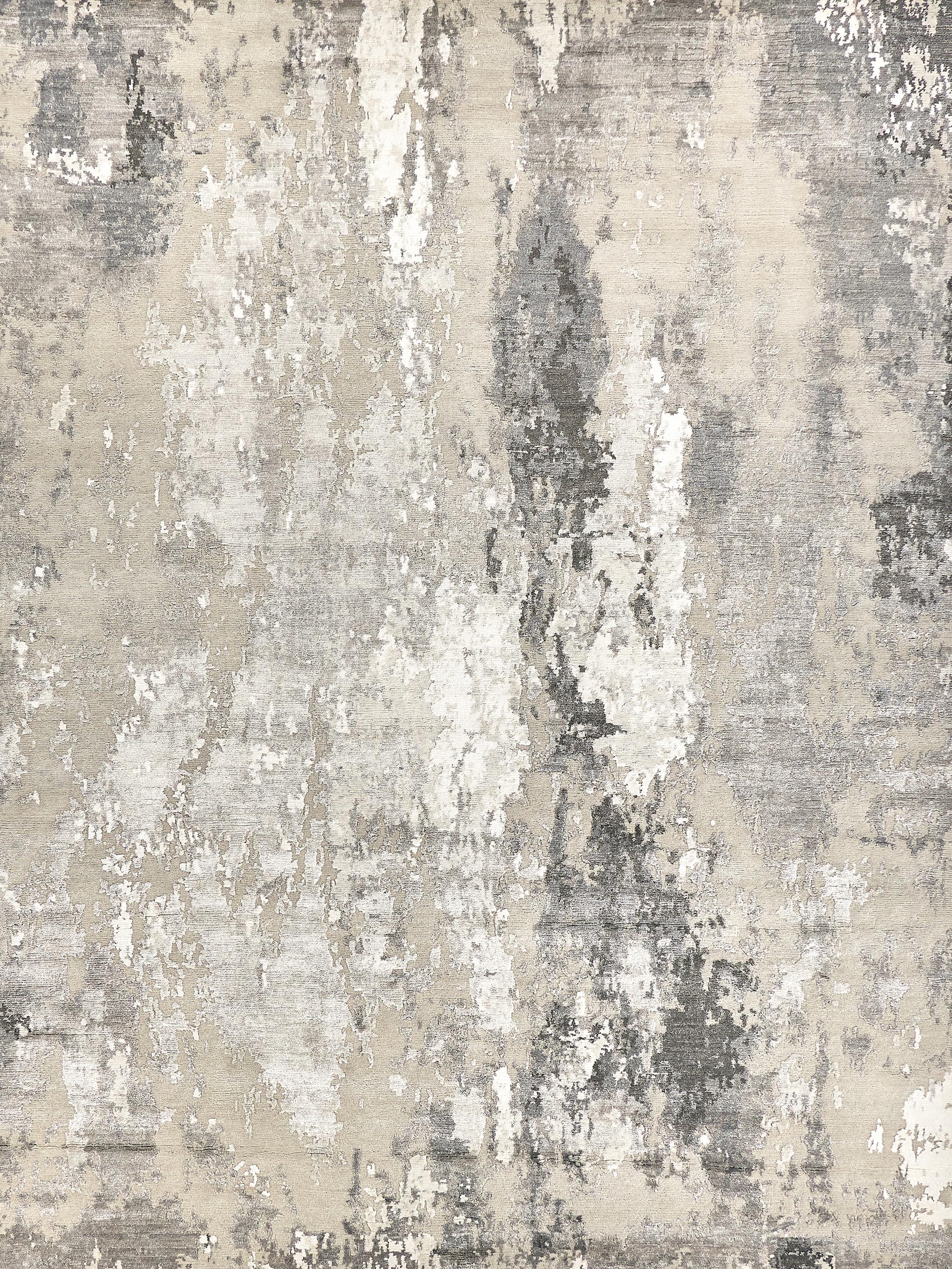 Exquisite Rugs Cosmo Hand-Knotted Wool/Bamboo Silk 4345 Silver/Blue/Ivory 10' X 8' Area Rug - Image 8