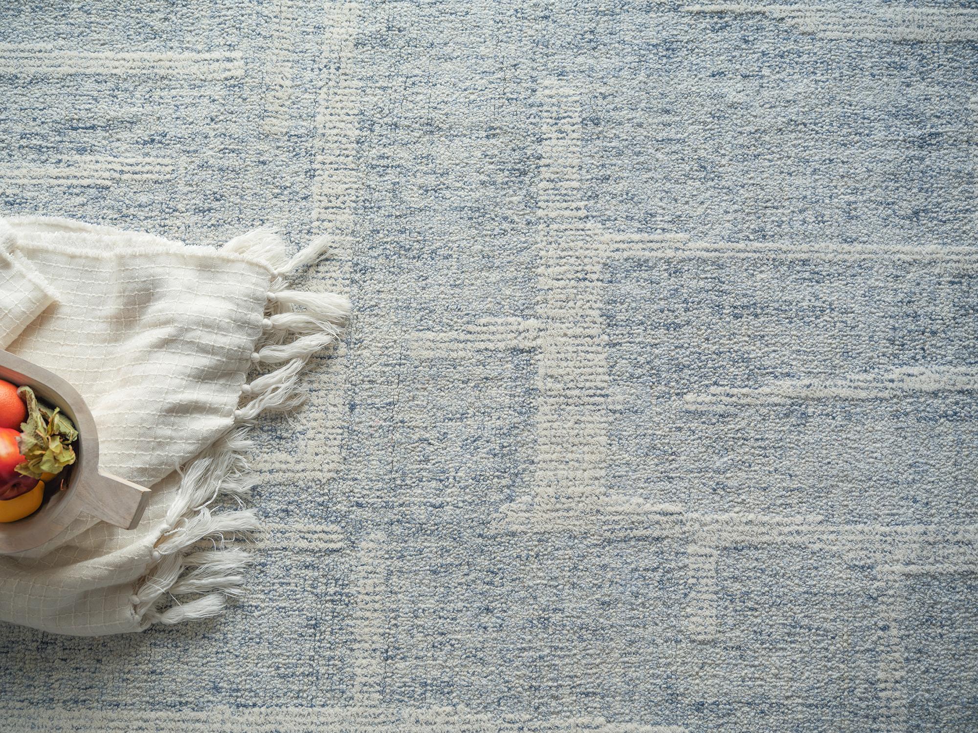 Exquisite Rugs Exquisite Rugs Breckenridge Handmade Hand Tufted New Zealand Wool 7170 Blue/Ivory 6' X 4' Area Rug - Image 7