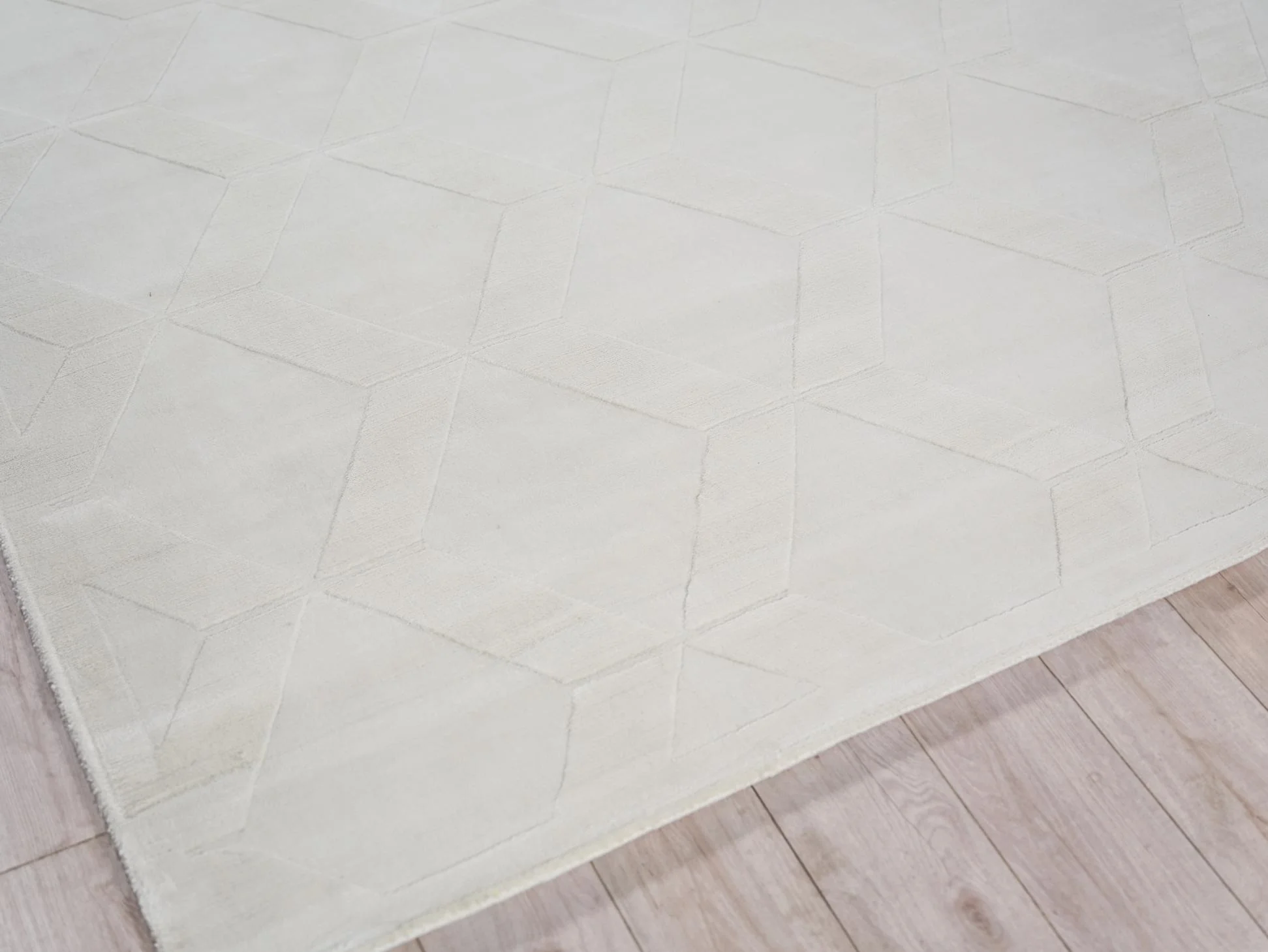 Exquisite Rugs Exquisite Rugs Brunello Modern Handmade Silky Nylon In 6735 White 12' X 9' Area Rug - Image 3