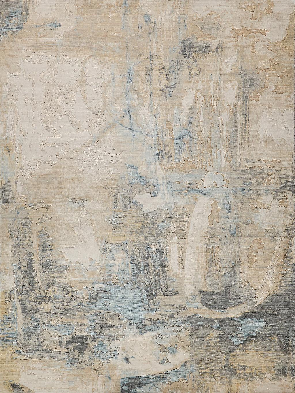 Exquisite Rugs Exquisite Rugs Infinity Handmade Wool/Nylon In 7134 Ivory/Blue/Terracotta 9' X 6' Area Rug