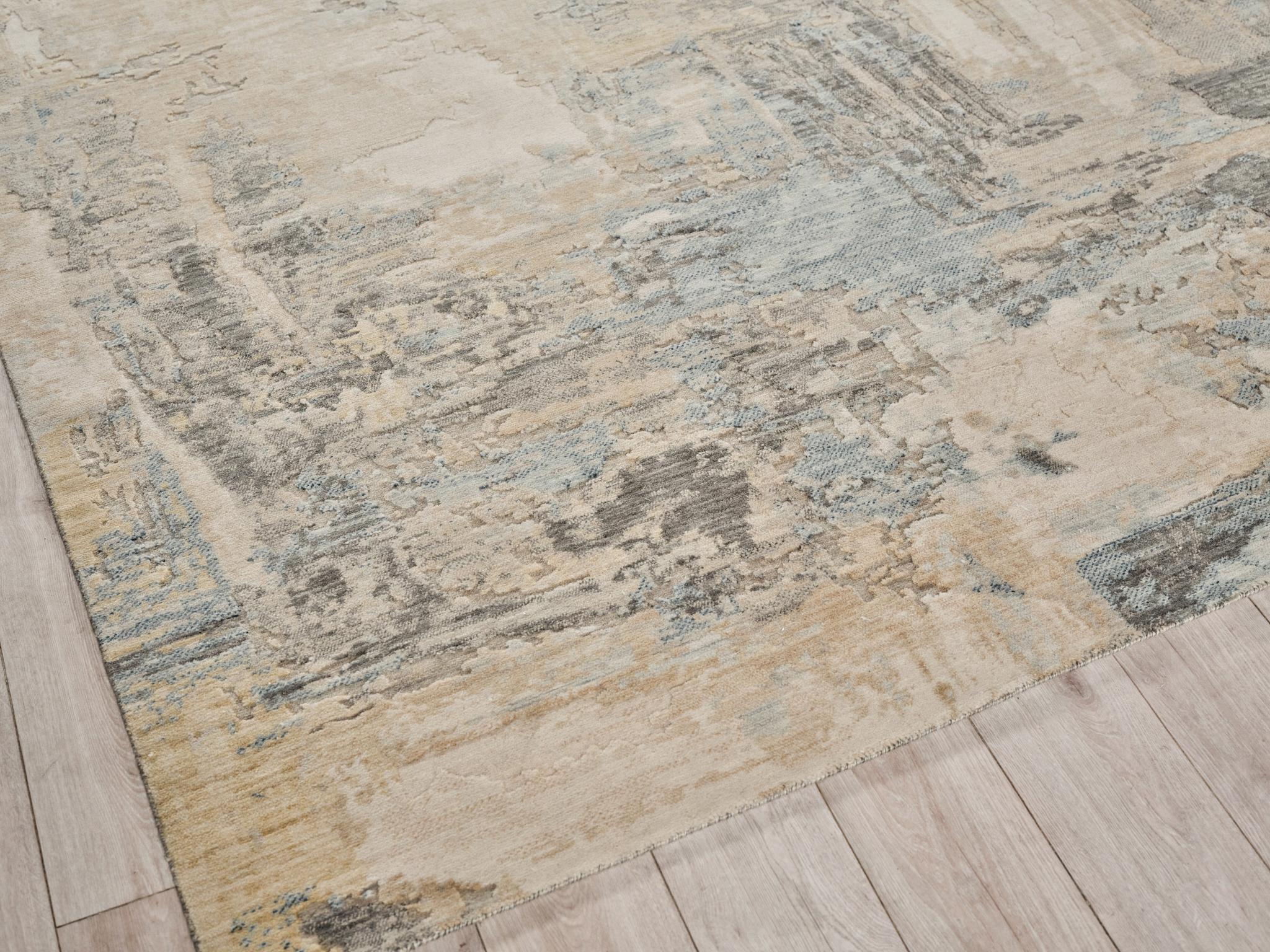 Exquisite Rugs Exquisite Rugs Infinity Handmade Wool/Nylon In 7134 Ivory/Blue/Terracotta 9' X 6' Area Rug - Image 3