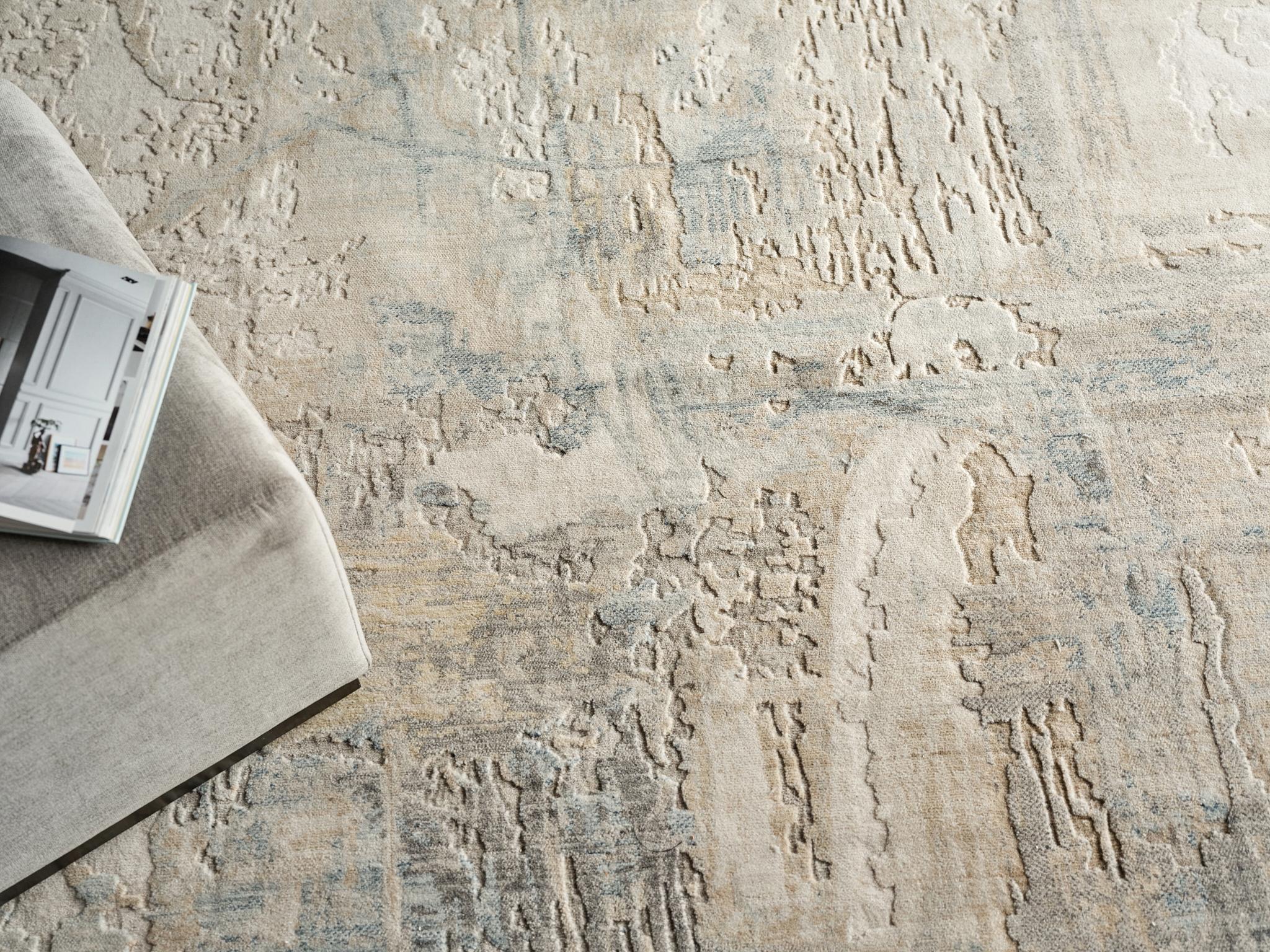 Exquisite Rugs Exquisite Rugs Infinity Handmade Wool/Nylon In 7134 Ivory/Blue/Terracotta 9' X 6' Area Rug - Image 6
