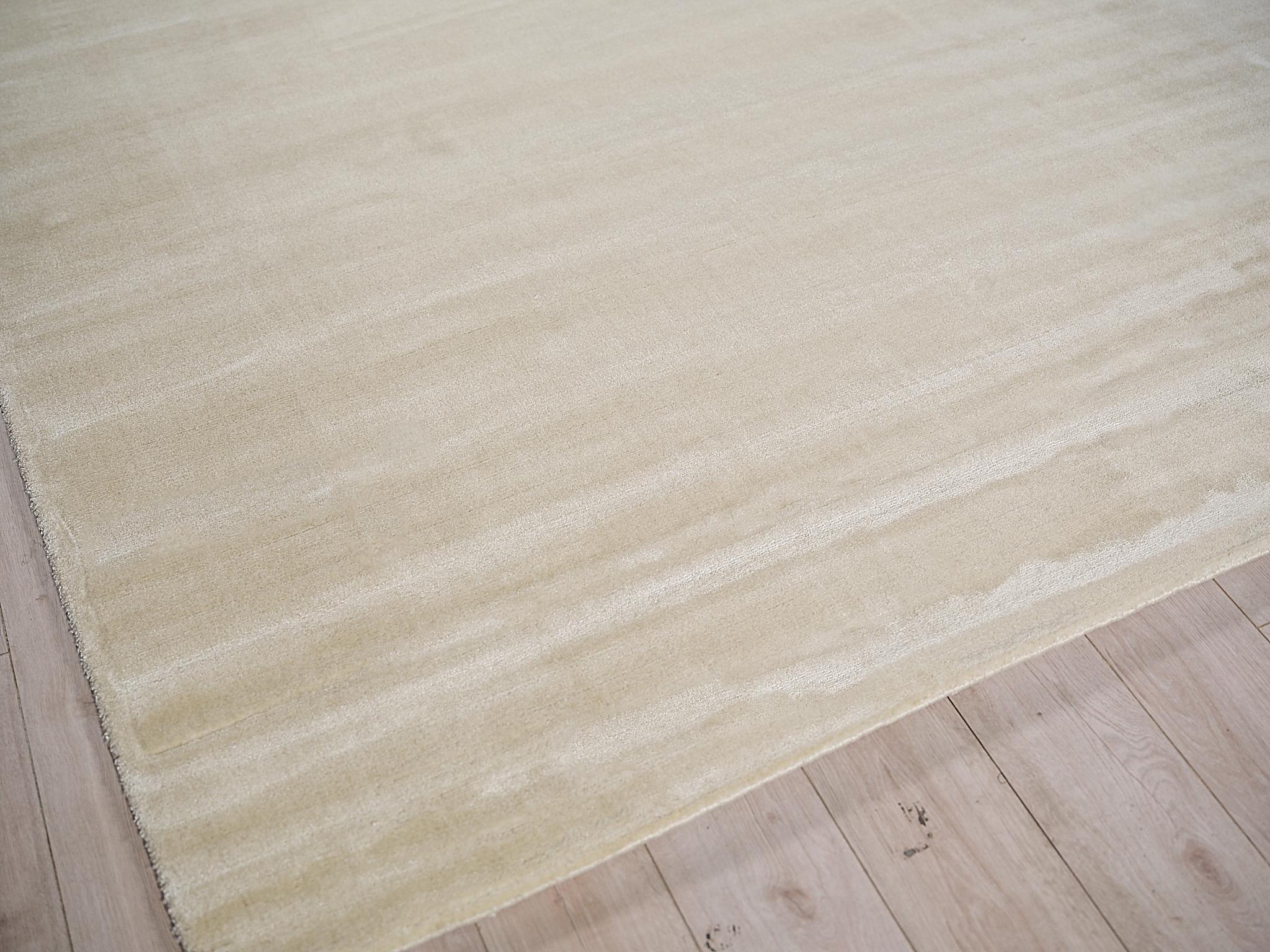Exquisite Rugs Exquisite Rugs Velutto Modern Handmade Silky Nylon In 6541 Light Beige 15' X 12' Area Rug - Image 3