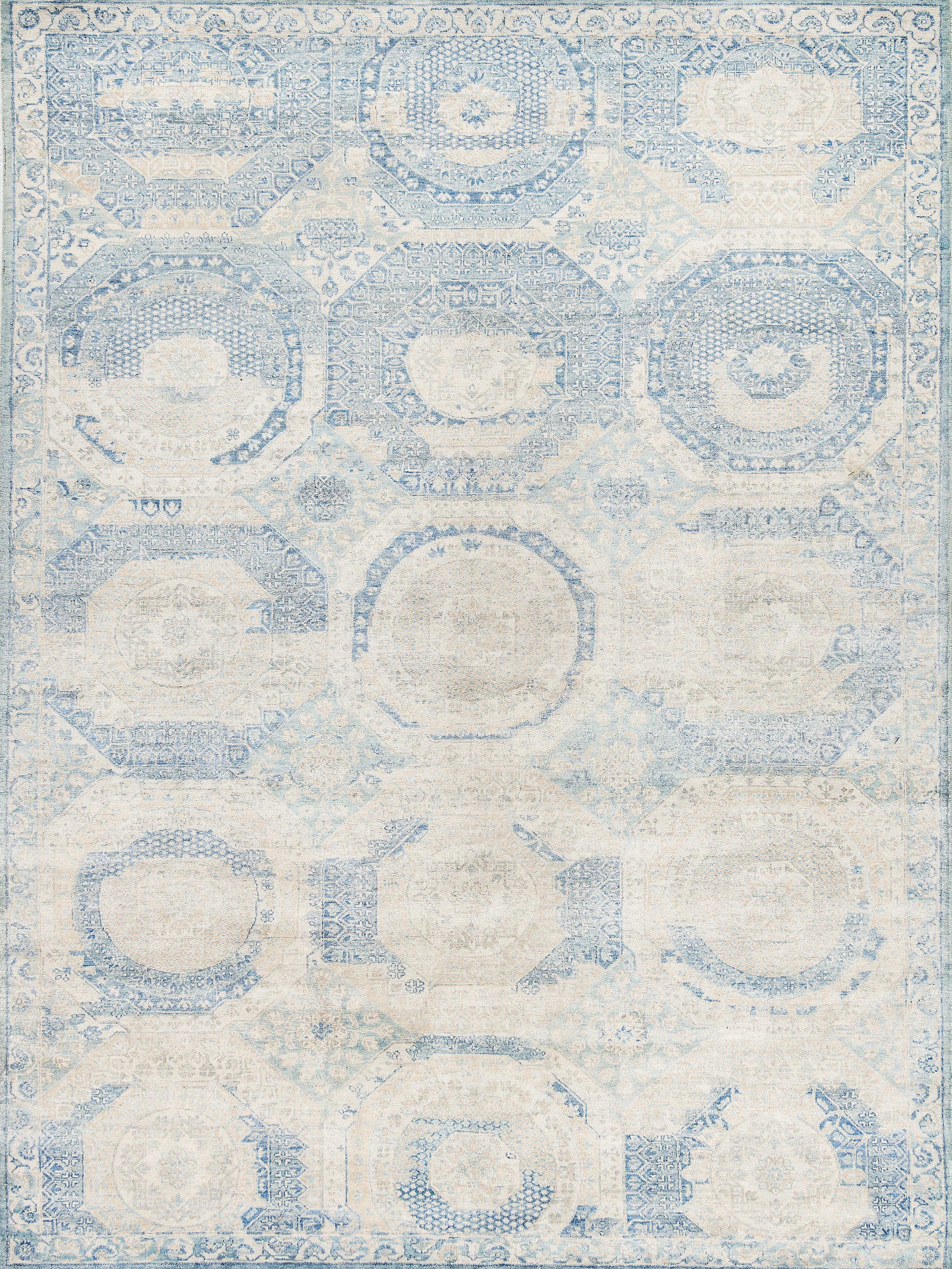 Exquisite Rugs Fine Mamluk Hand Knotted Bamboo Silk In 3371 Blue 10' X 8' Area Rug