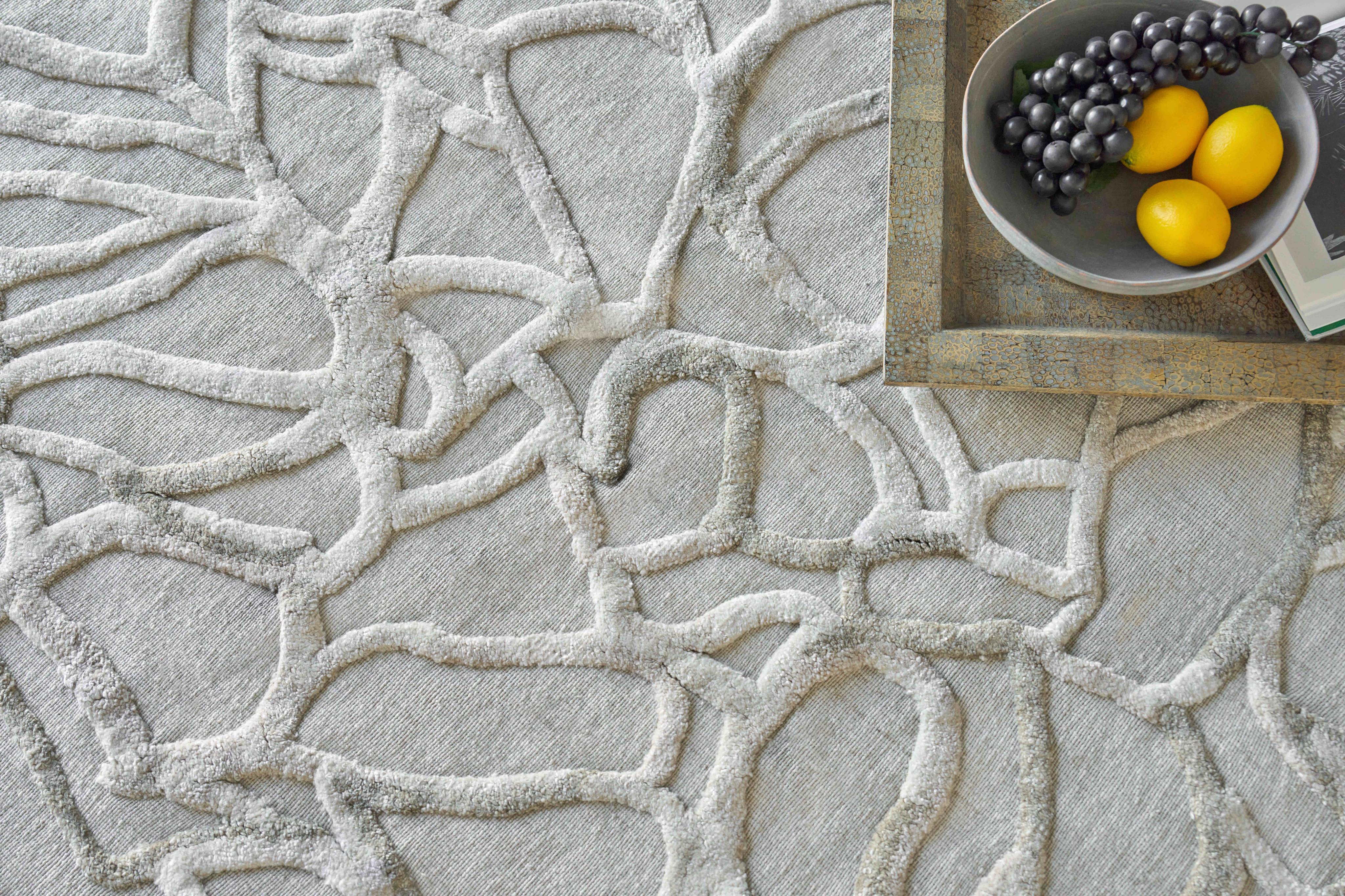 Exquisite Rugs Goudy Hand-Loomed Wool/Bamboo Silk 4349 Ivory/Beige 14' X 10' Area Rug - Image 8