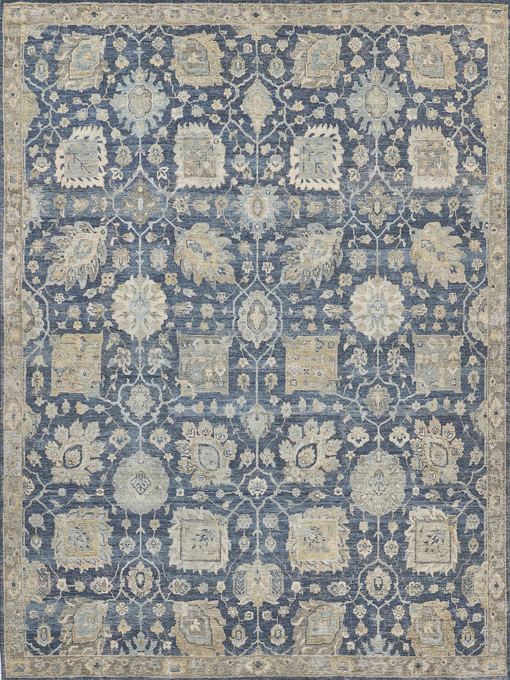 Exquisite Rugs Heirloom Hand-Knotted New Zealand Wool 3986 Blue 14' X 10' Area Rug - Image 7