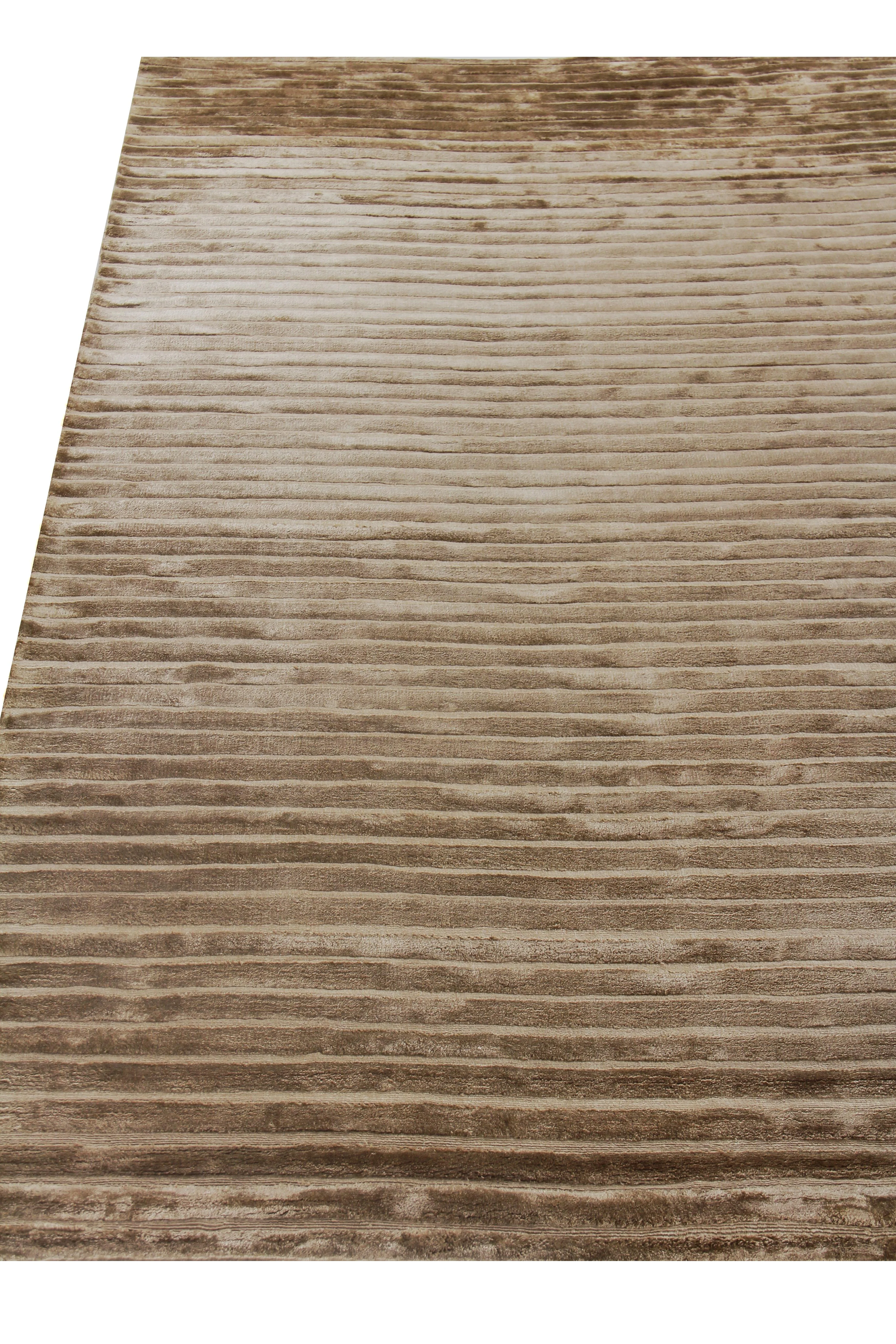 Exquisite Rugs High Low Hand Loomed Viscose In 3082 Khaki 12' X 9' Area Rug - Image 2