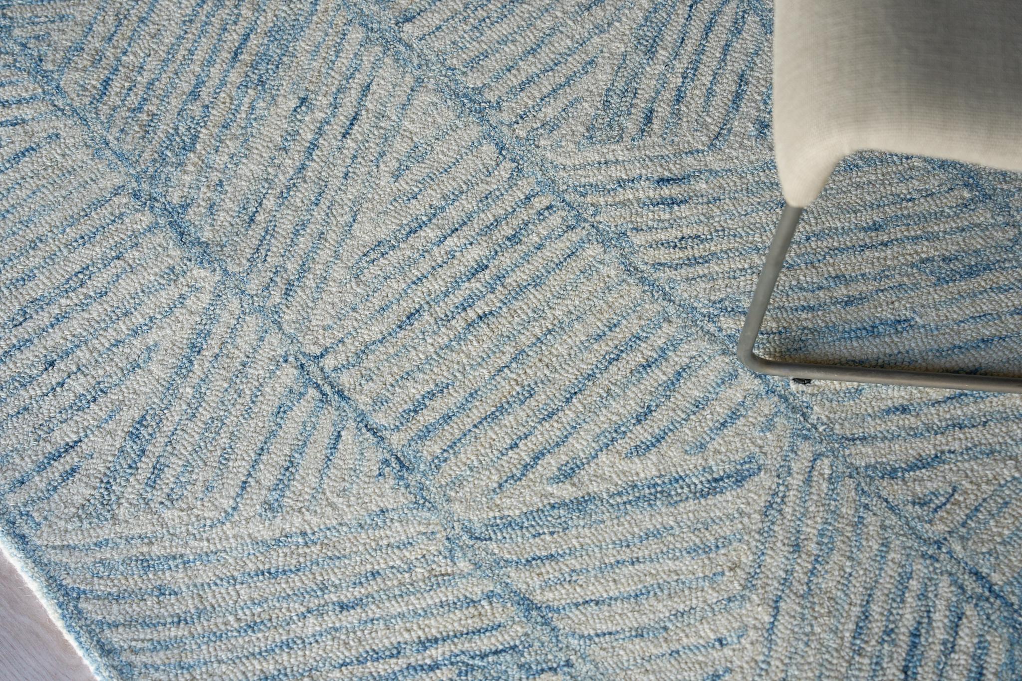 Exquisite Rugs Kascata Handmade Hand-Tufted New Zealand Wool On Canvas 6785 Blue/Ivory 14' X 10' Area Rug - Image 2