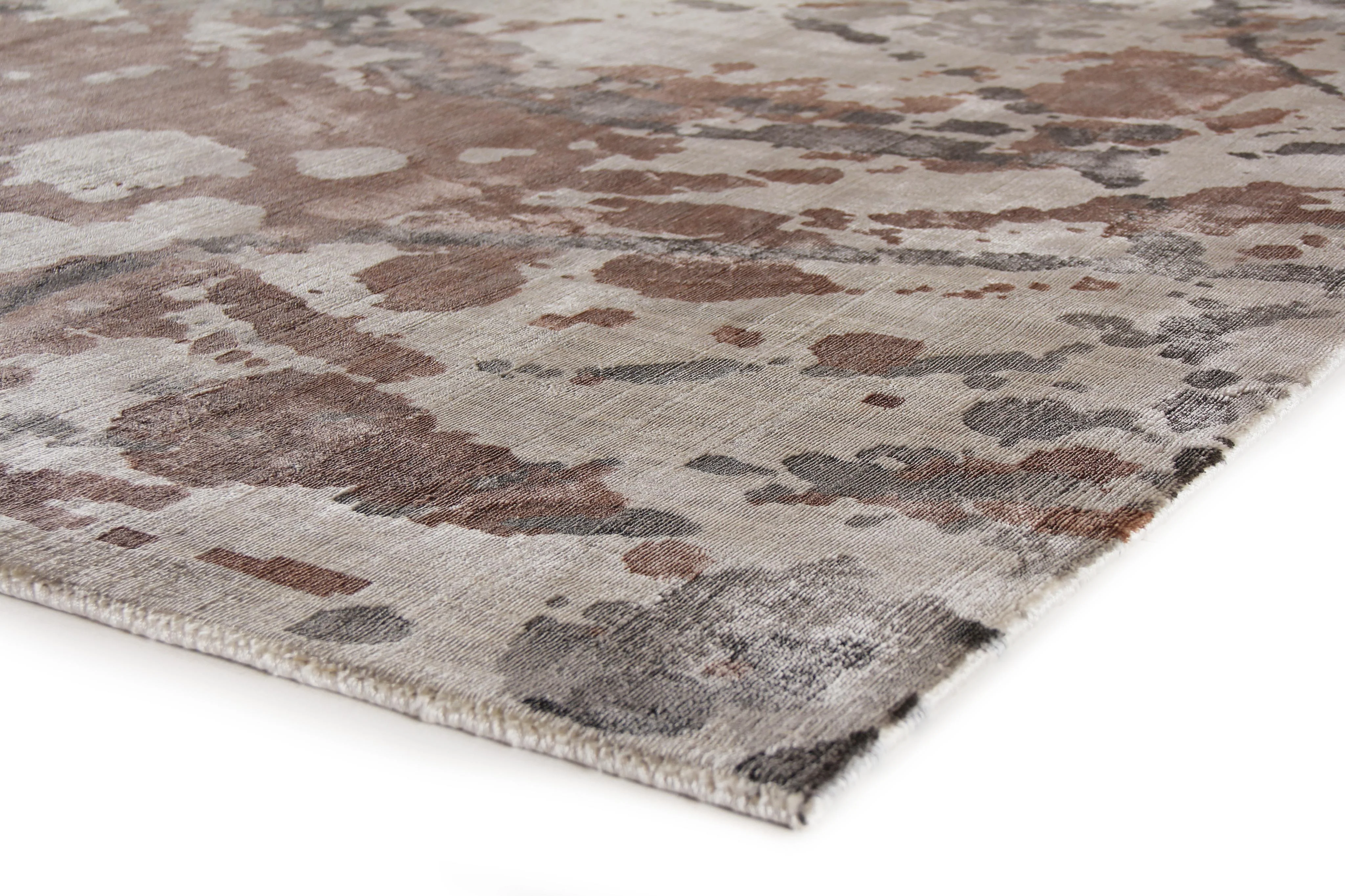 Exquisite Rugs Koda Hand Loomed Bamboo Silk In 3330 Copper/Charcoal 14' X 10' Area Rug - Image 4