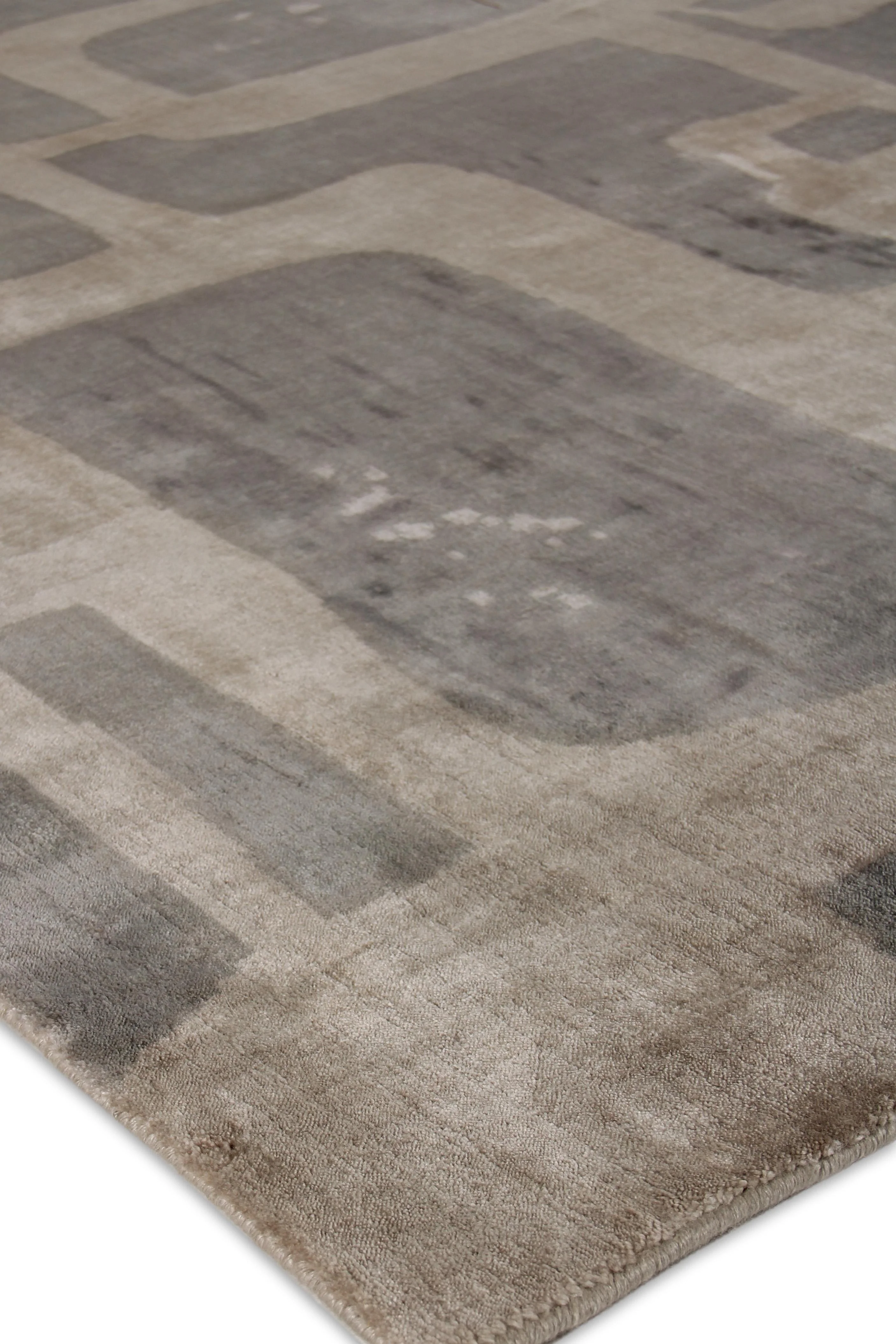 Exquisite Rugs Koda Hand Loomed Bamboo Silk In 5182 Gray/Taupe 12' X 9' Area Rug - Image 3