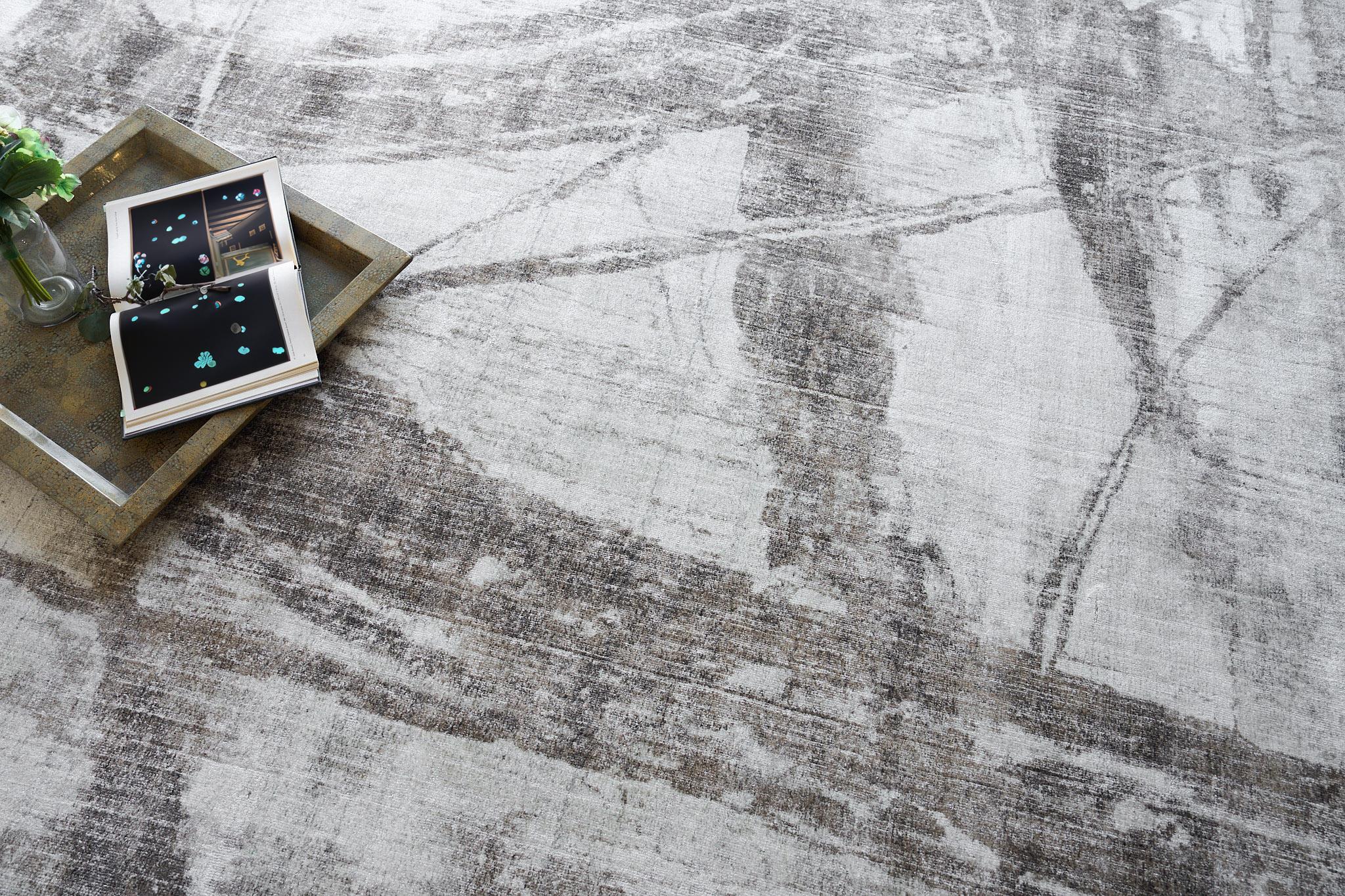 Exquisite Rugs Kyoto Hand-Loomed Wool/Bamboo Silk 6332 Silver/Beige 9' X 6' Area Rug - Image 7