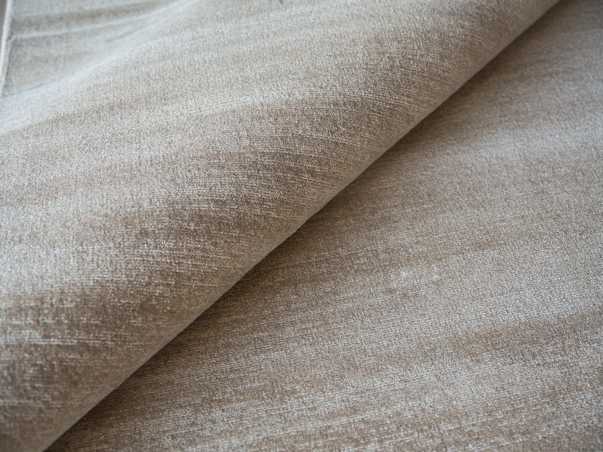 Exquisite Rugs Martelli Modern Handmade Silky Nylon In 6518 Taupe 18' X 14' Area Rug