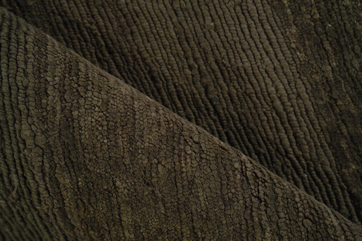 Exquisite Rugs Merino Wool Hand Knotted 4807 Brown 3' X 2' Area Rug - Image 5
