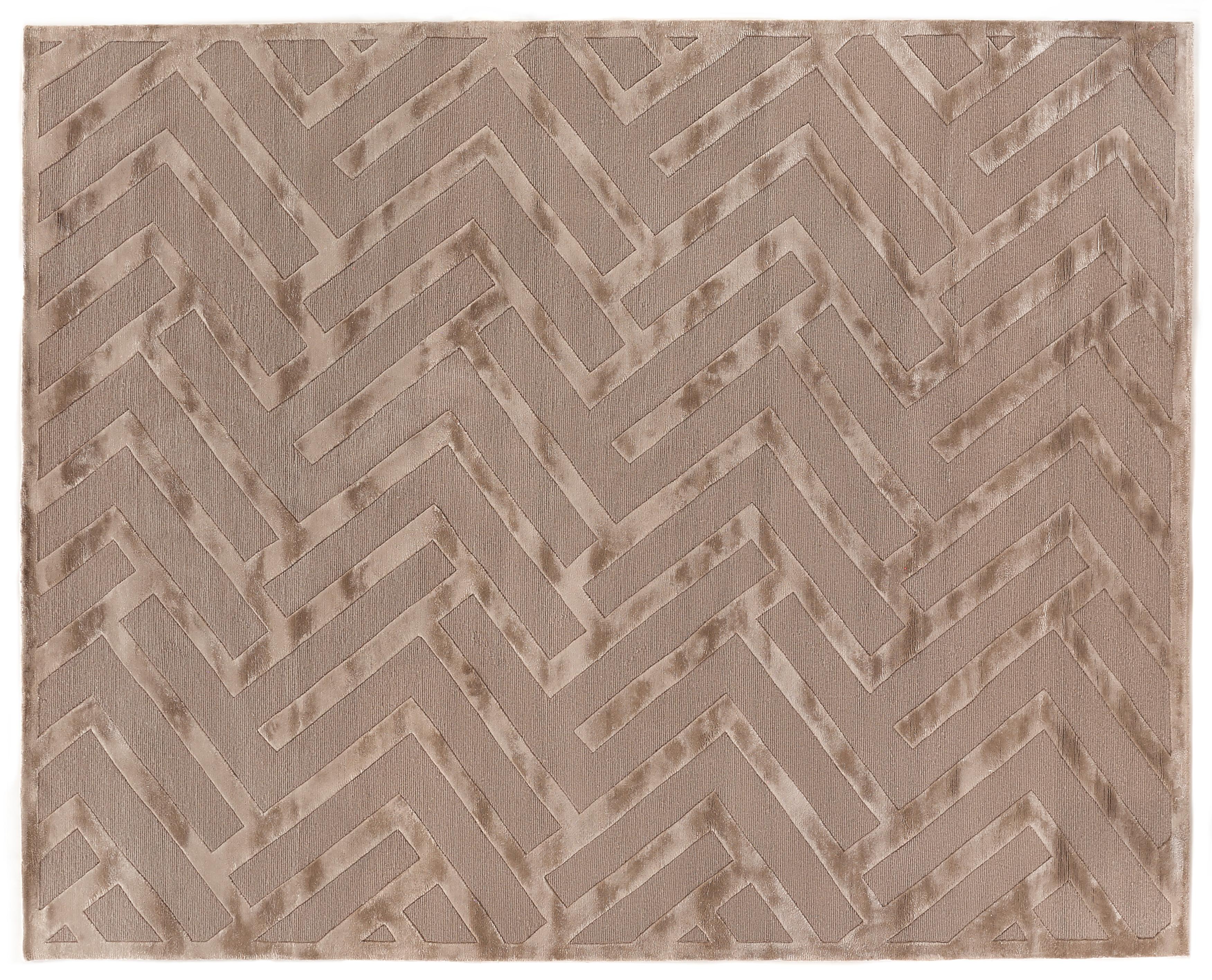 Exquisite Rugs Metro Velvet Hand Knotted Wool/Viscose In 5009 Beige 12' X 9' Area Rug