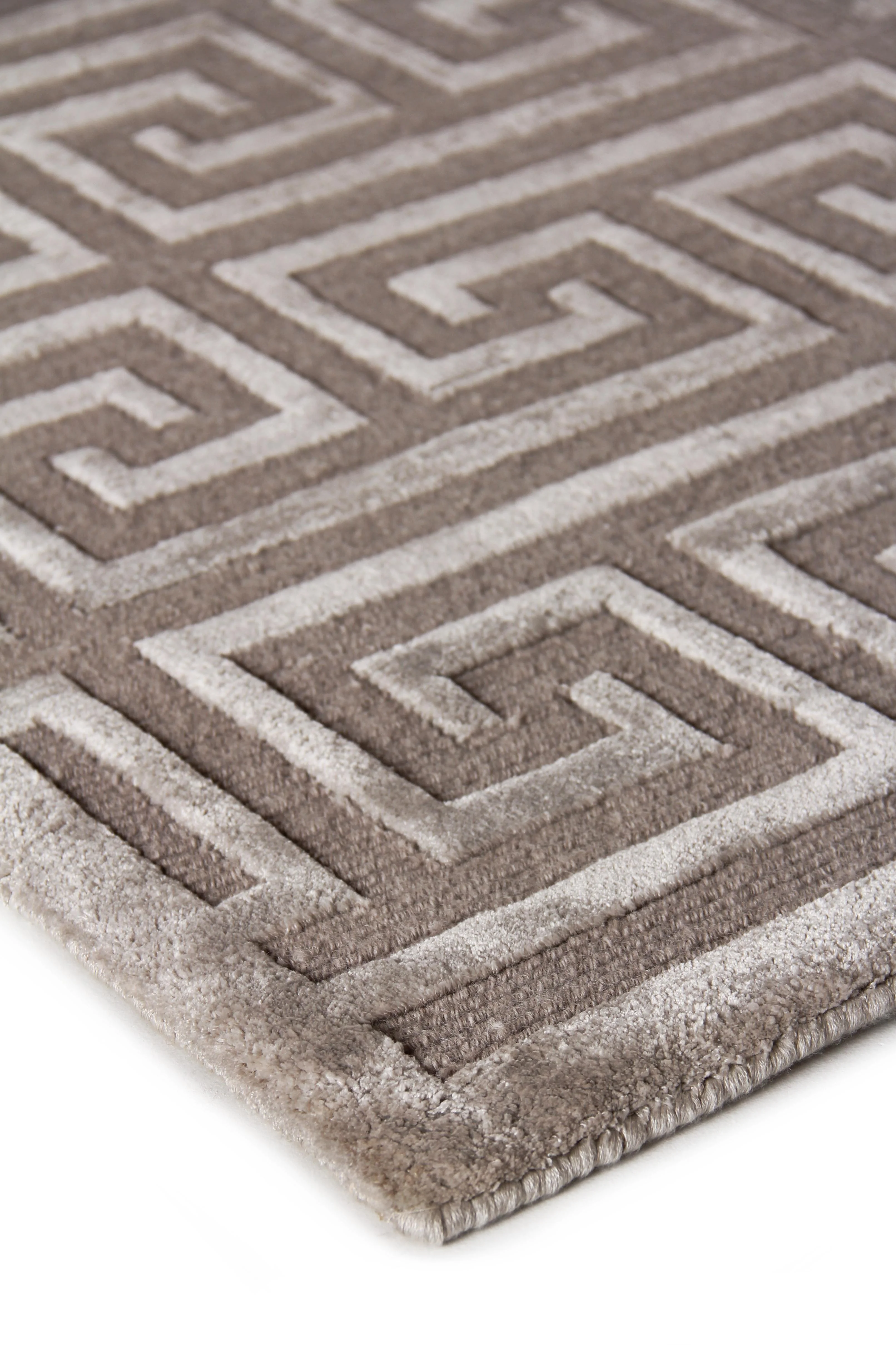 Exquisite Rugs Metro Velvet Hand Knotted Wool/Viscose In 5048 Taupe 10' X 8' Area Rug - Image 3