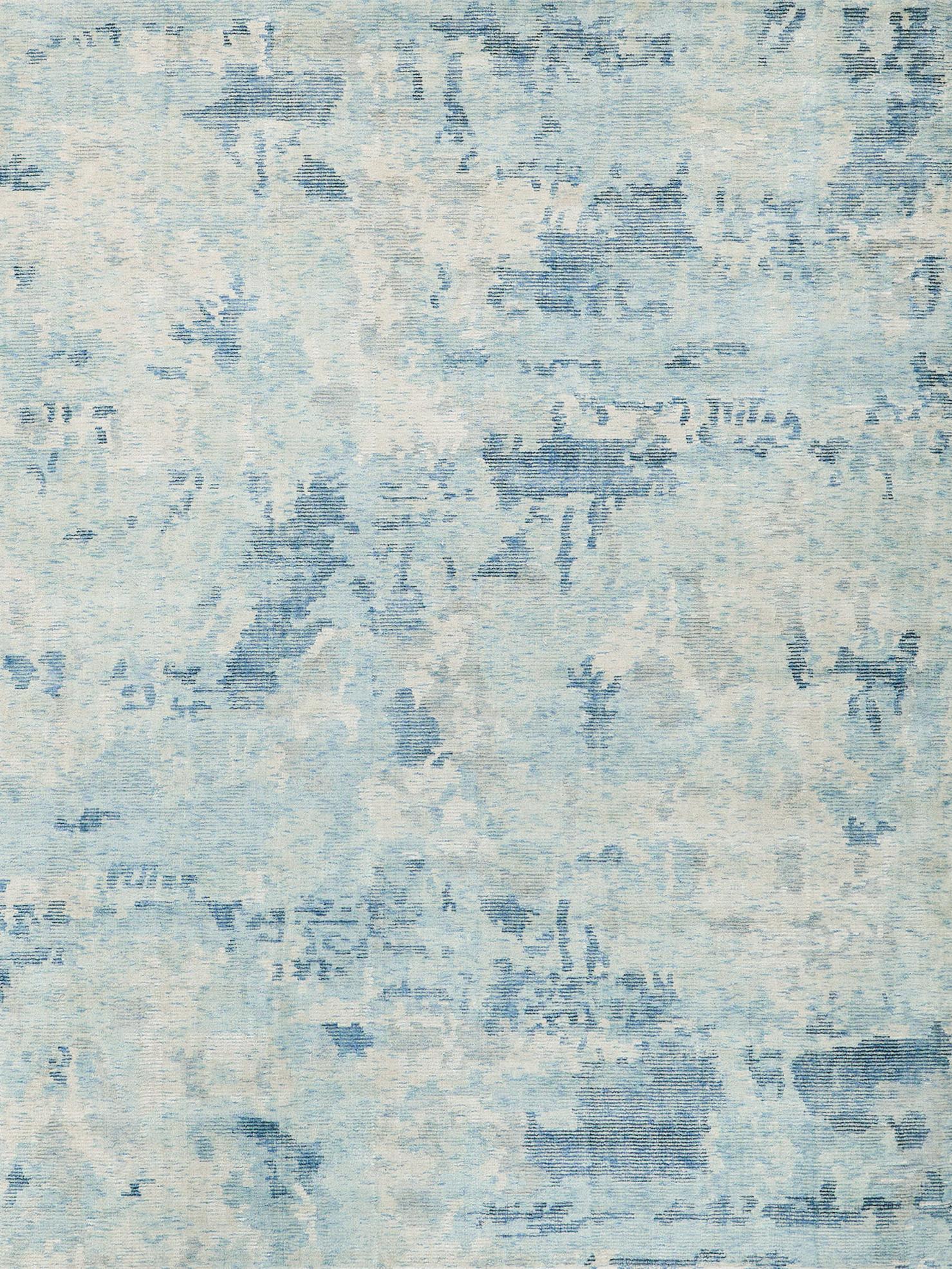 Exquisite Rugs Mineral Hand-Loomed Wool/Bamboo Silk 5357 Blue 9' X 6' Area Rug