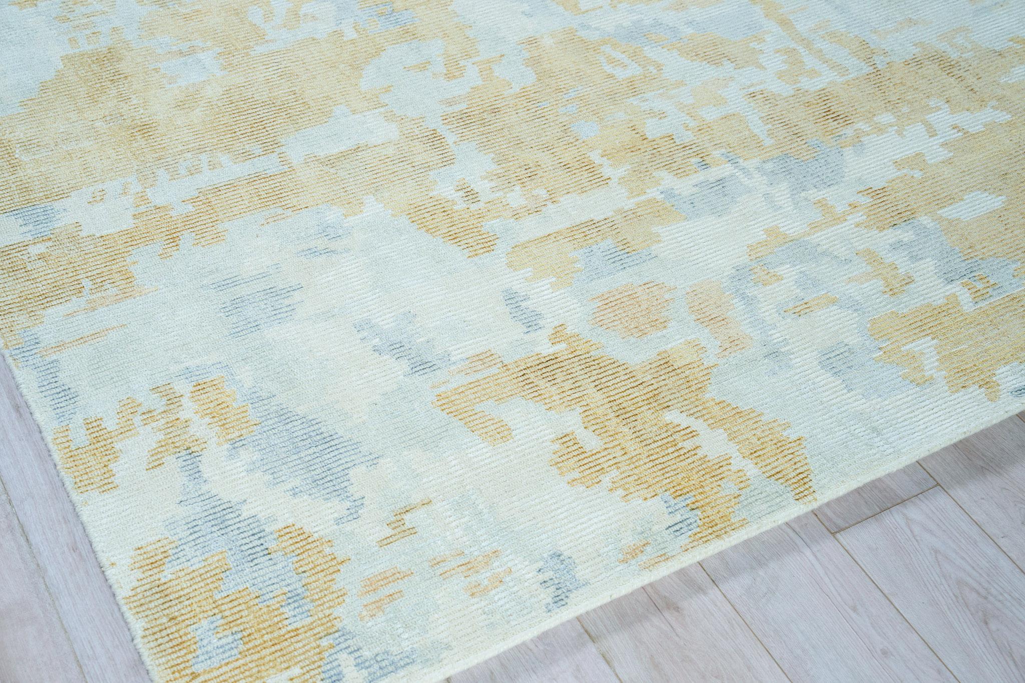 Exquisite Rugs Mineral Hand-Loomed Wool/Bamboo Silk 5361 Silver/Gold 12' X 9' Area Rug - Image 3