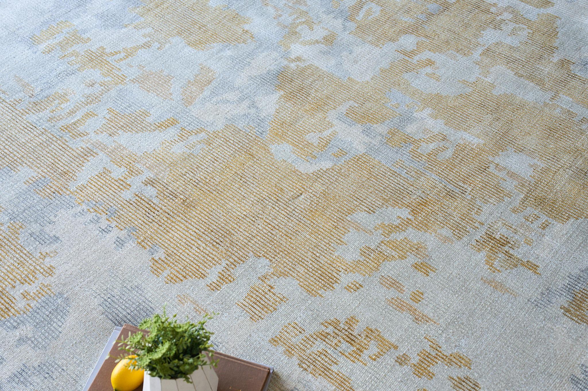Exquisite Rugs Mineral Hand-Loomed Wool/Bamboo Silk 5361 Silver/Gold 12' X 9' Area Rug - Image 6
