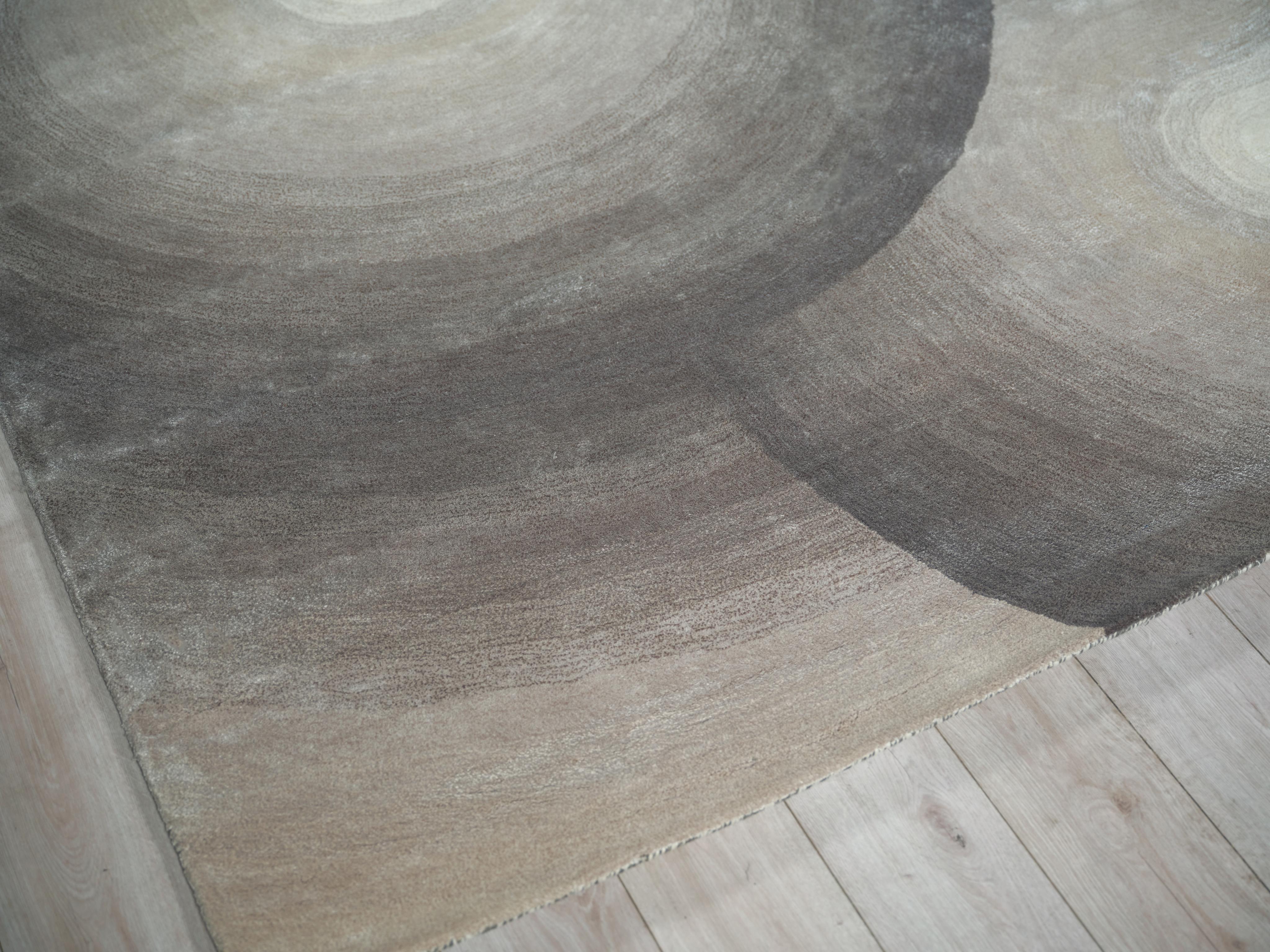Exquisite Rugs Mitomo Hand Tufted Wool/Bamboo Silk In 7272 Charcoal/Ivory 6' X 4' Area Rug - Image 3