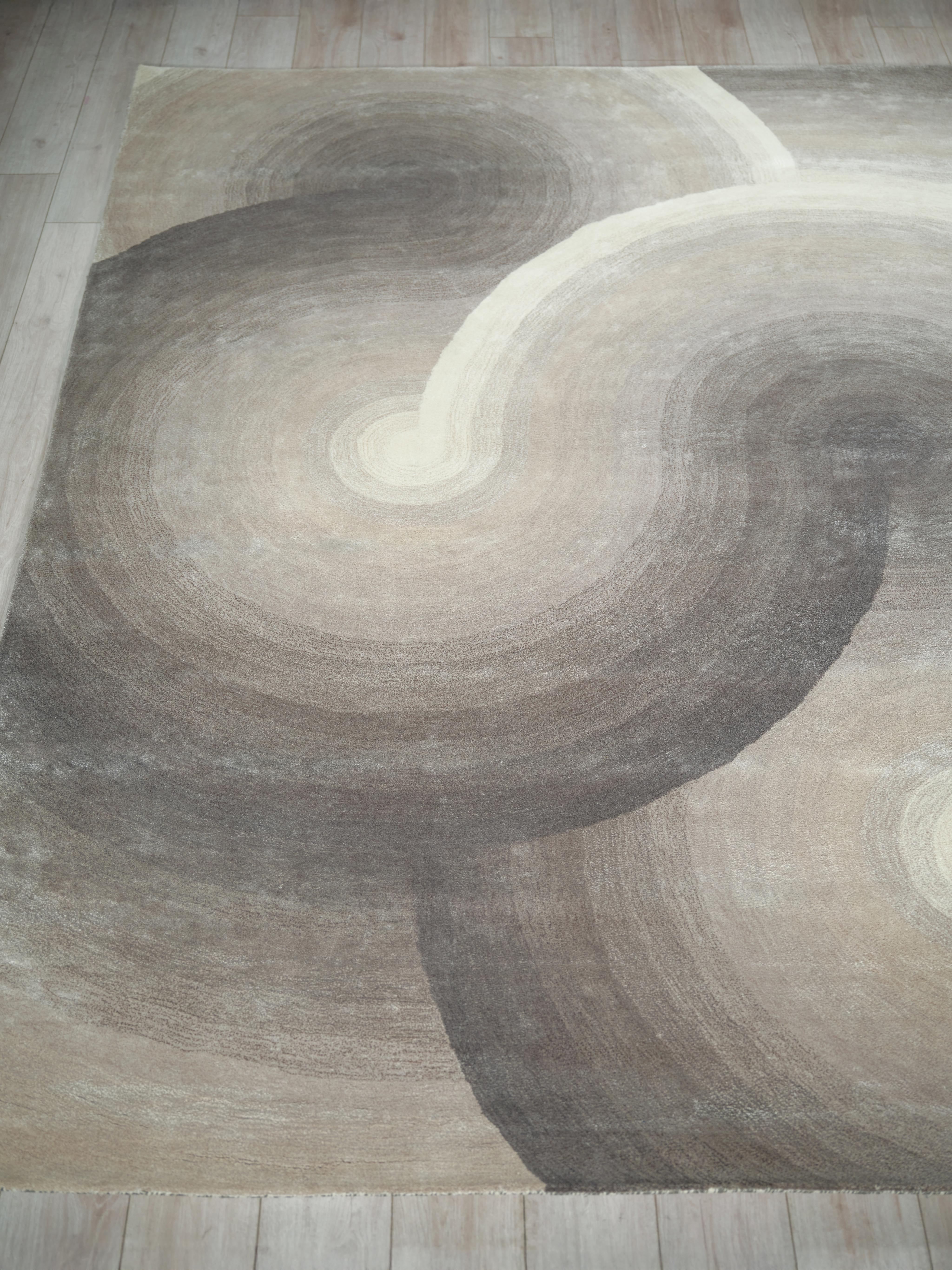Exquisite Rugs Mitomo Hand Tufted Wool/Bamboo Silk In 7272 Charcoal/Ivory 6' X 4' Area Rug - Image 4