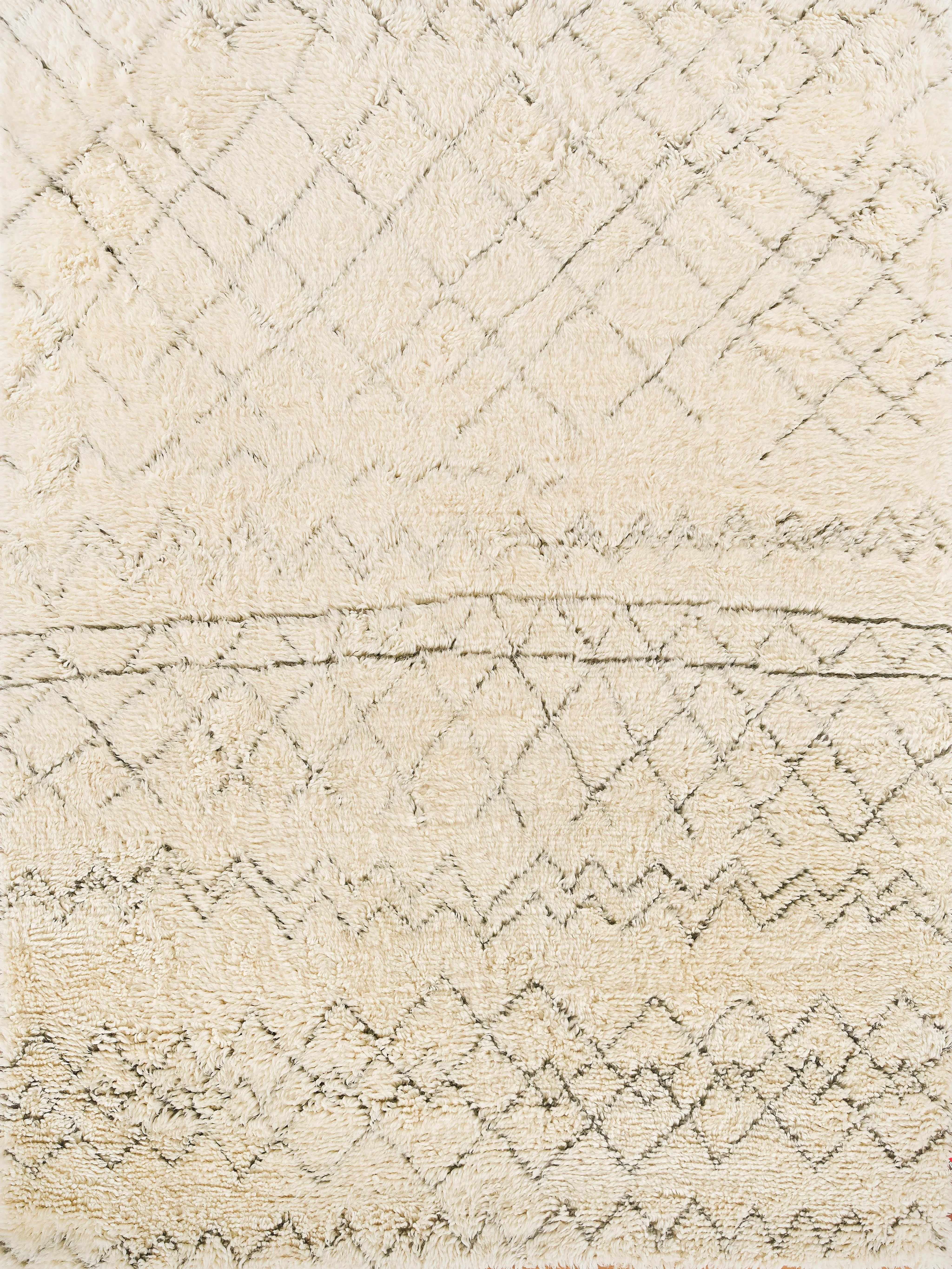 Exquisite Rugs Moroccan Hand-Knotted New Zealand Wool 2561 Ivory/Charcoal 12' X 9' Area Rug