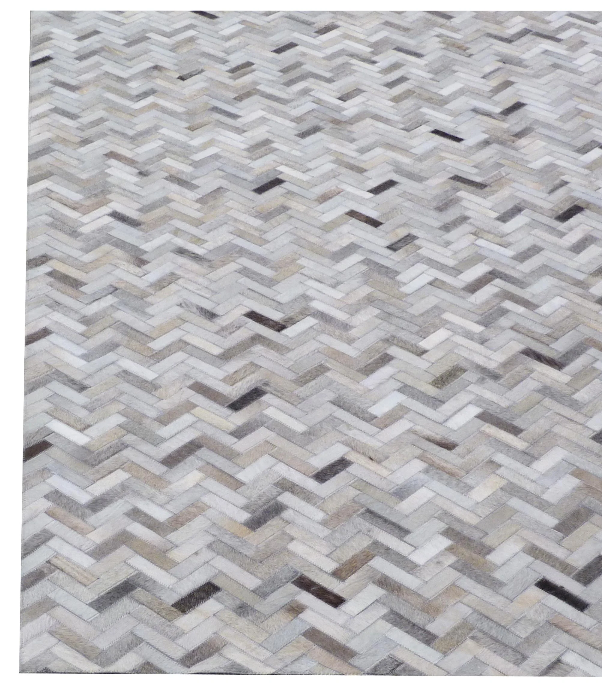 Exquisite Rugs Mosaic Leather Handmade Leather Hide In 4056 Silver 14.5' X 11.5' Area Rug - Image 4