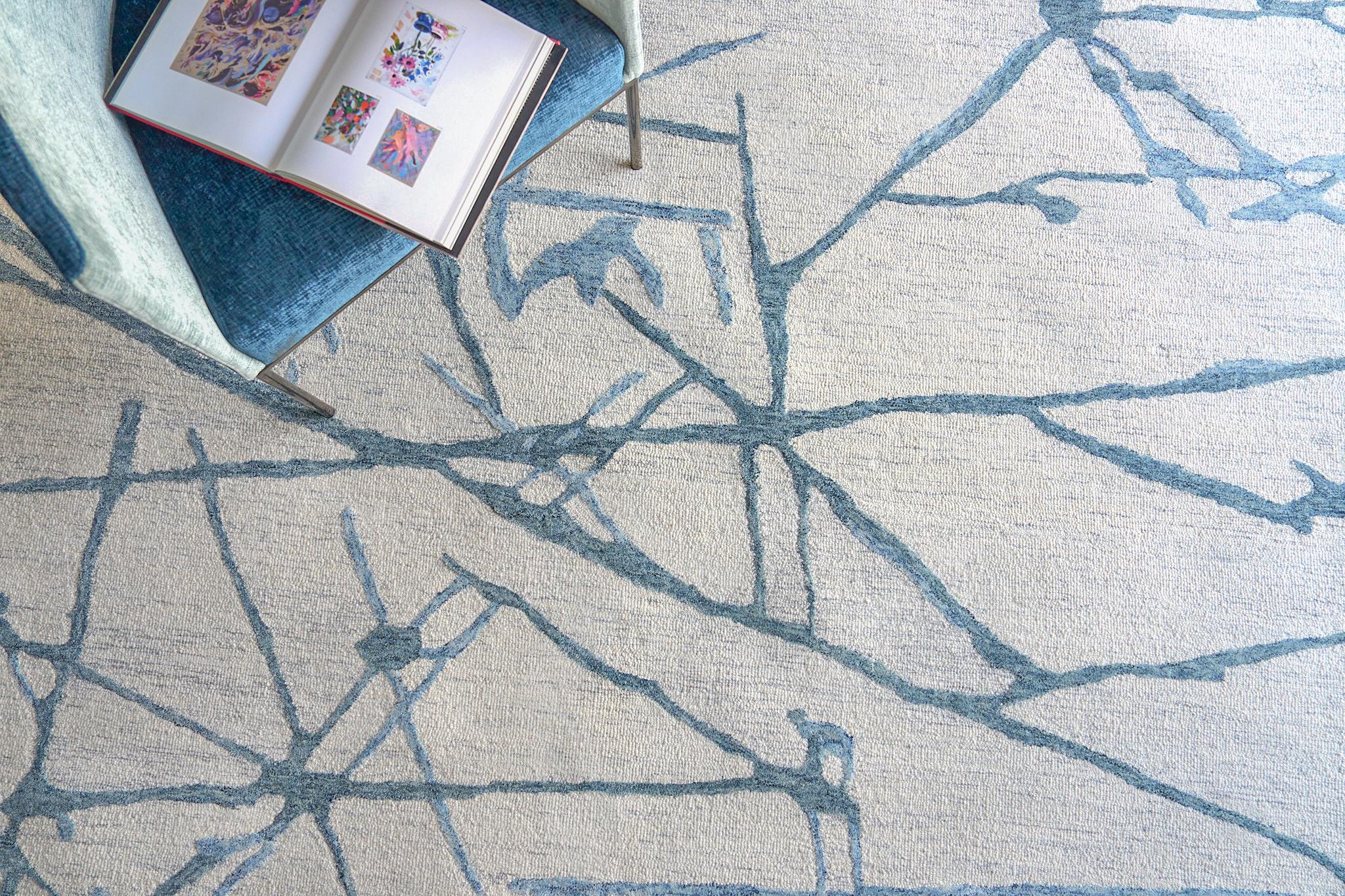Exquisite Rugs Mystic Hand-Tufted New Zealand Wool 6304 Navy 15' X 12' Area Rug - Image 2