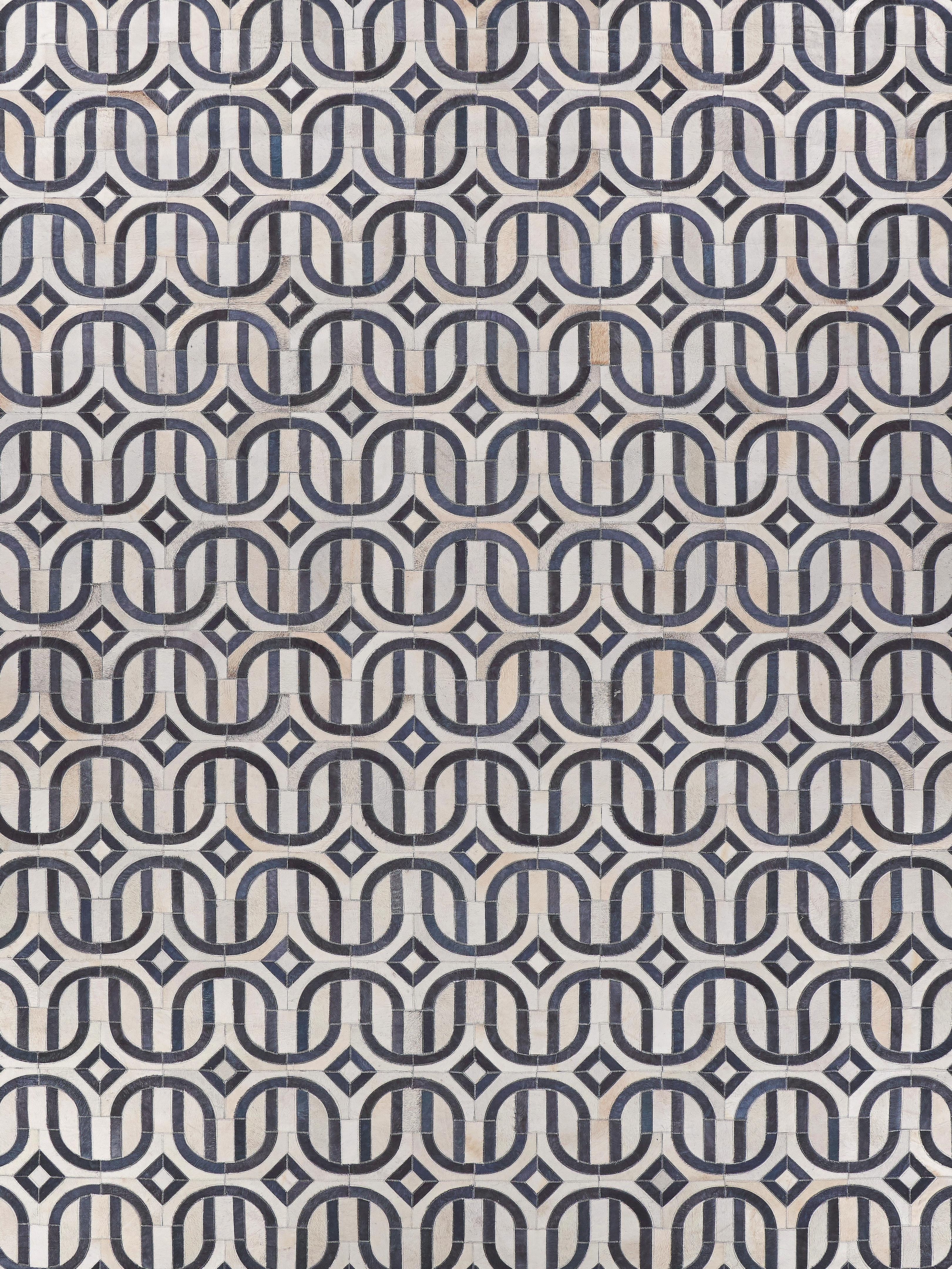 Exquisite Rugs Natural Hide Hand-Stitched Leather Hide 2142 Silver/Blue 17.5' X 13.5' Area Rug