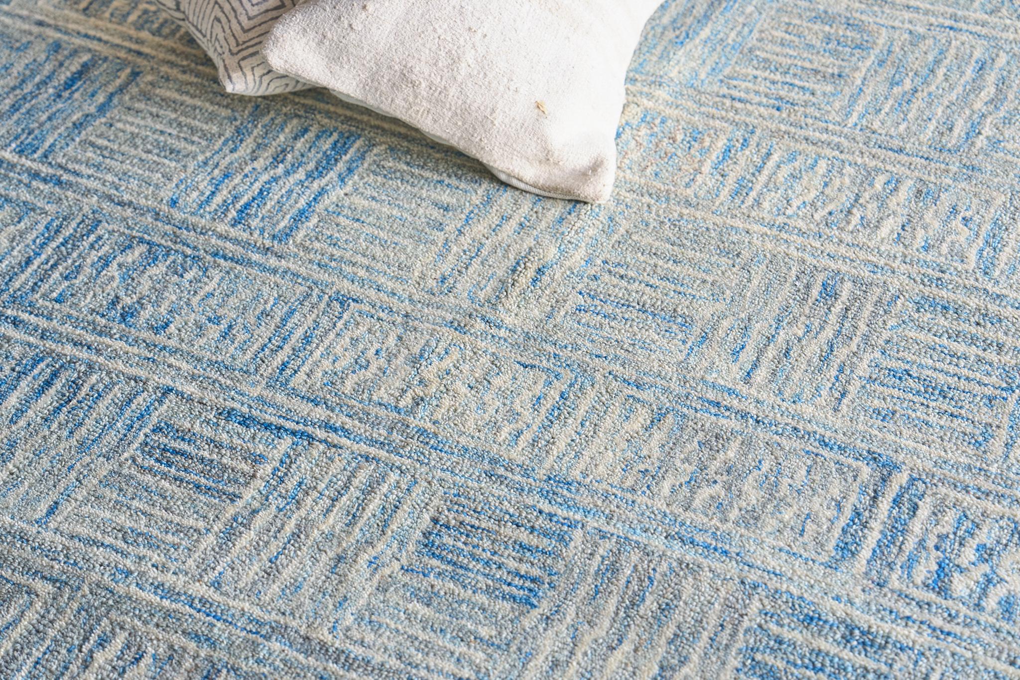 Exquisite Rugs Naturals Handmade Hand-Tufted New Zealand Wool On Canvas 6778 Blue/Ivory 18' X 14' Area Rug - Image 2
