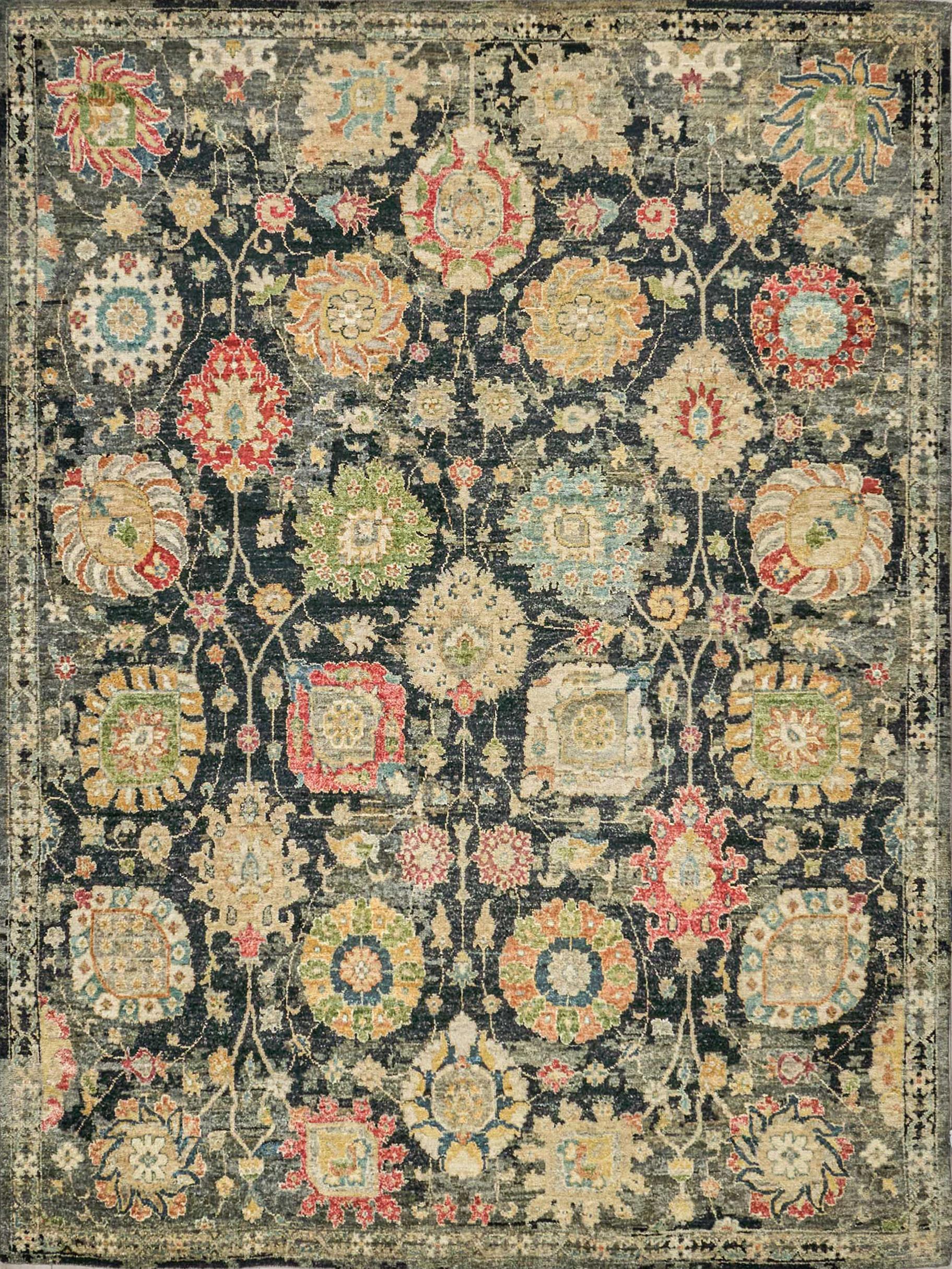 Exquisite Rugs Oxford Hand Knotted Ghazni Wool In 7223 Black 10' X 8' Area Rug