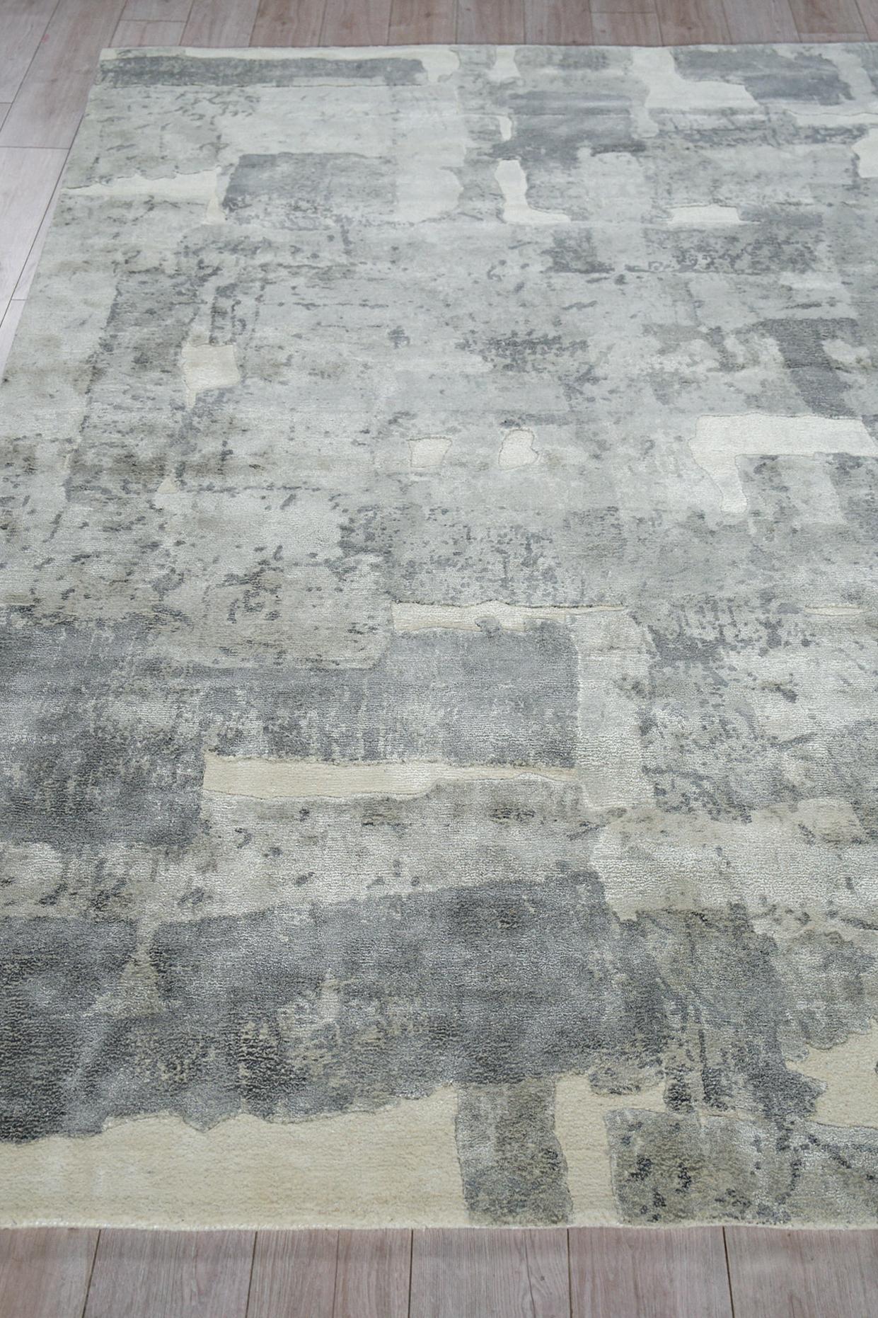 Exquisite Rugs Papyrus 6803 Gray Wool/Bamboo Silk Handloomed 14' X 10' Area Rug - Image 4