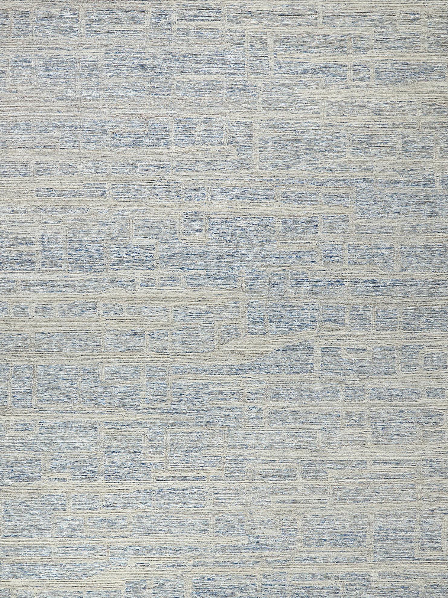 Exquisite Rugs Park City Handmade Hand-Tufted New Zealand Wool On Canvas 6838 Blue/Ivory 8' X 5' Area Rug