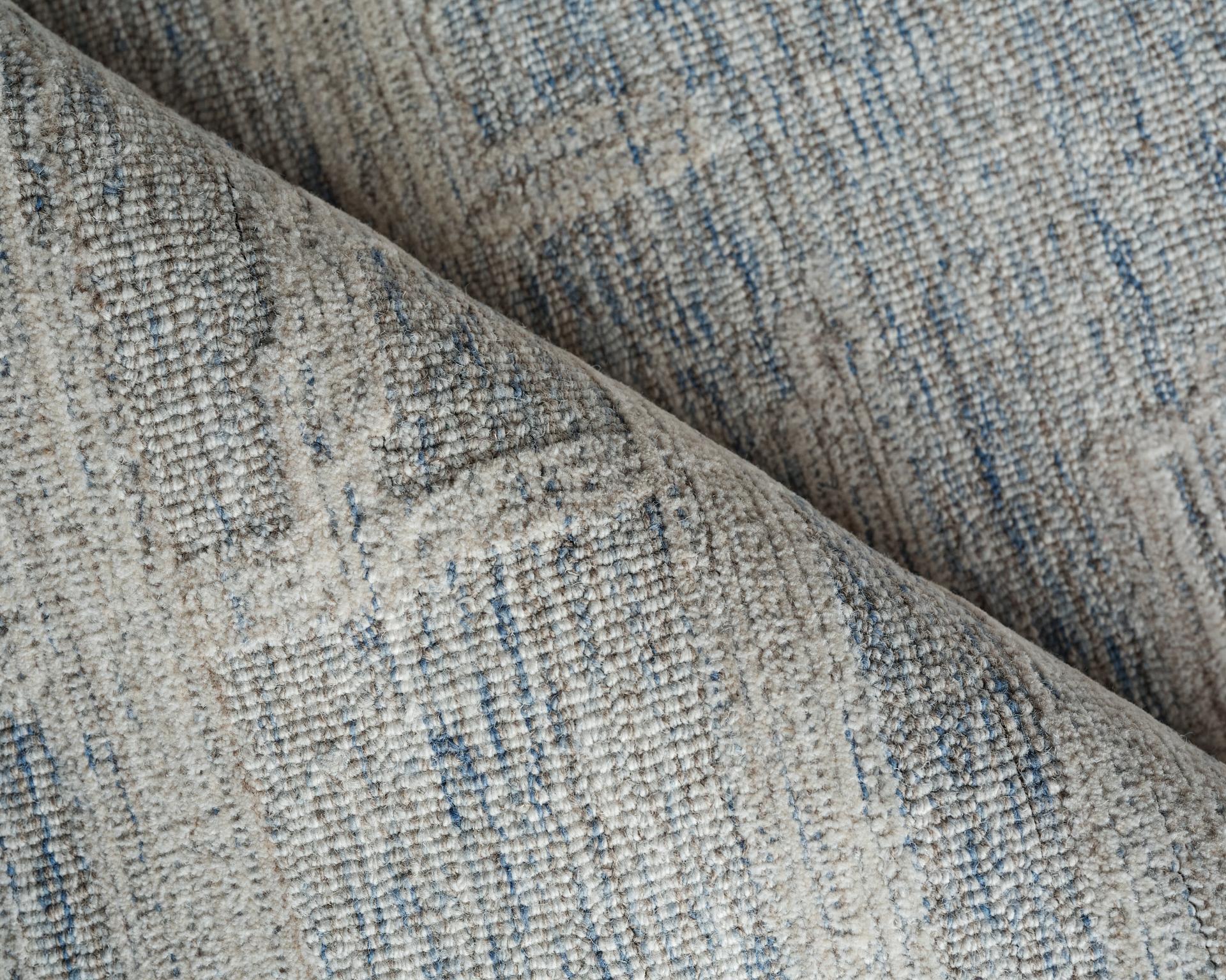 Exquisite Rugs Park City Handmade Hand-Tufted New Zealand Wool On Canvas 6838 Blue/Ivory 8' X 5' Area Rug - Image 5