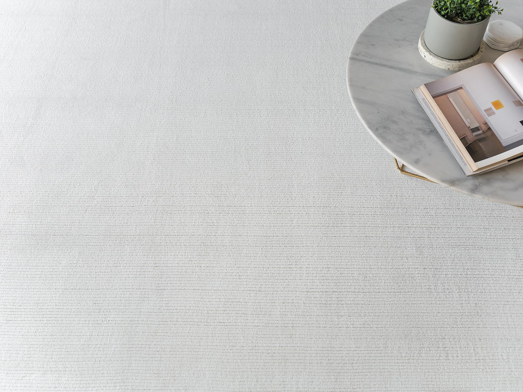 Exquisite Rugs Pavia Modern Handmade Silky Nylon 6757 White 9' X 6' Area Rug - Image 6