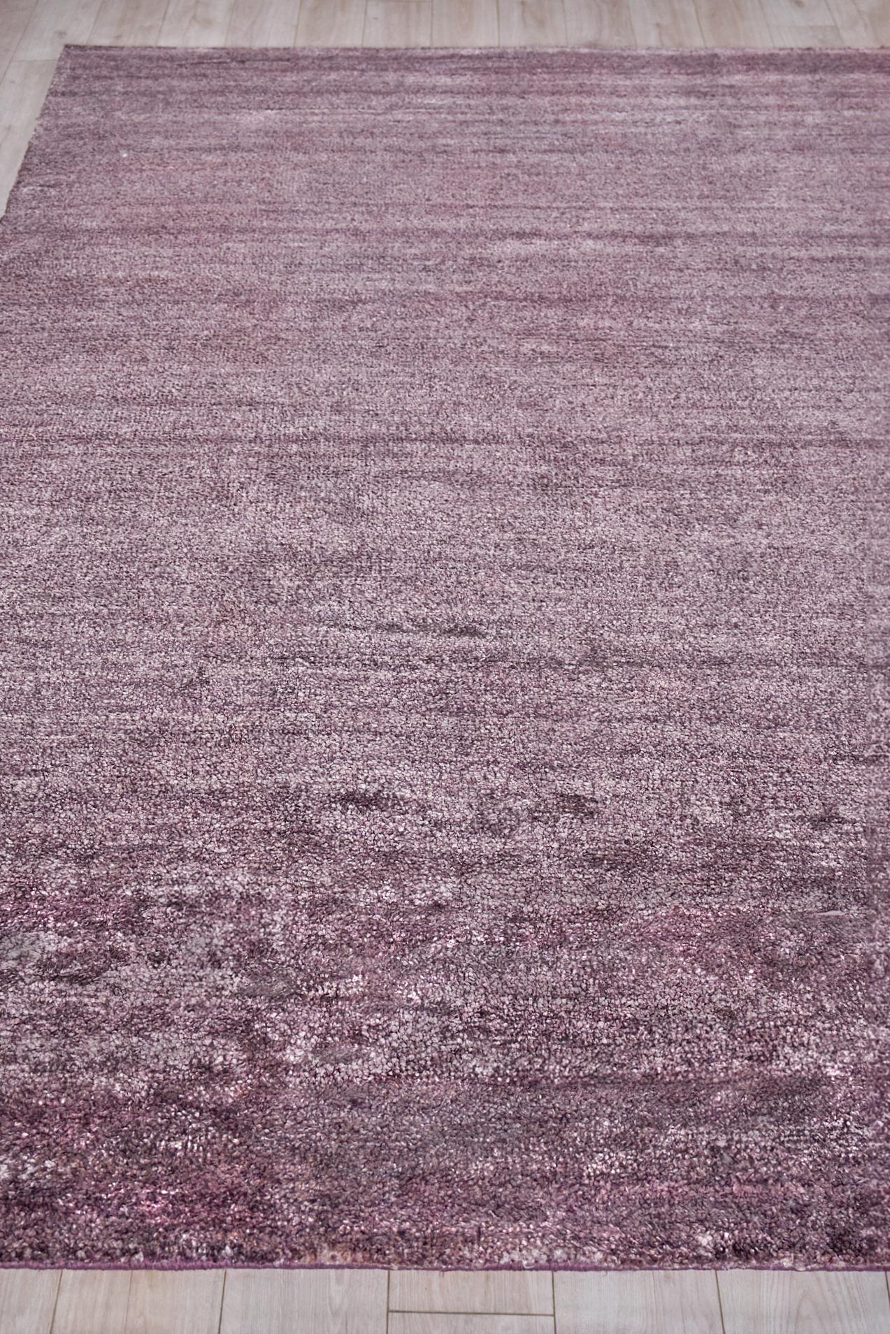 Exquisite Rugs Plush Hand-Knotted Bamboo Silk And Wool 4634 Deep Mauve 10' X 8' Area Rug - Image 4